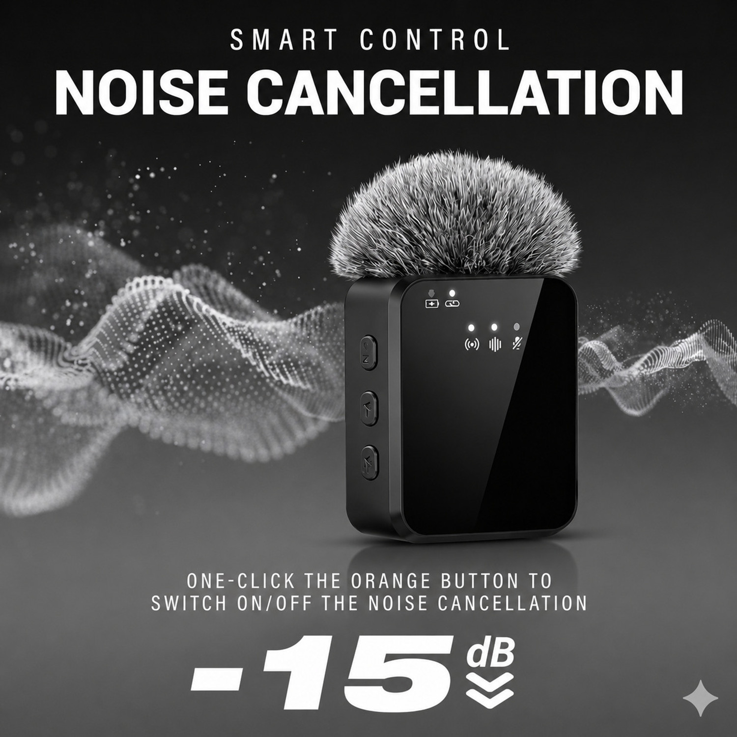 Image of Fireshell 3in1 Wireless Microphone for Mobile & Camera with Noise Cancellation 10H Microphone