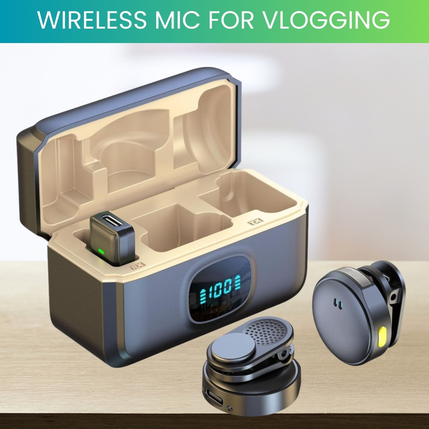 Image of GUGGU Q8 Wireless Microphone with Magnetic Clip, Mic for YouTube /Interview /VloggGR215 Microphone