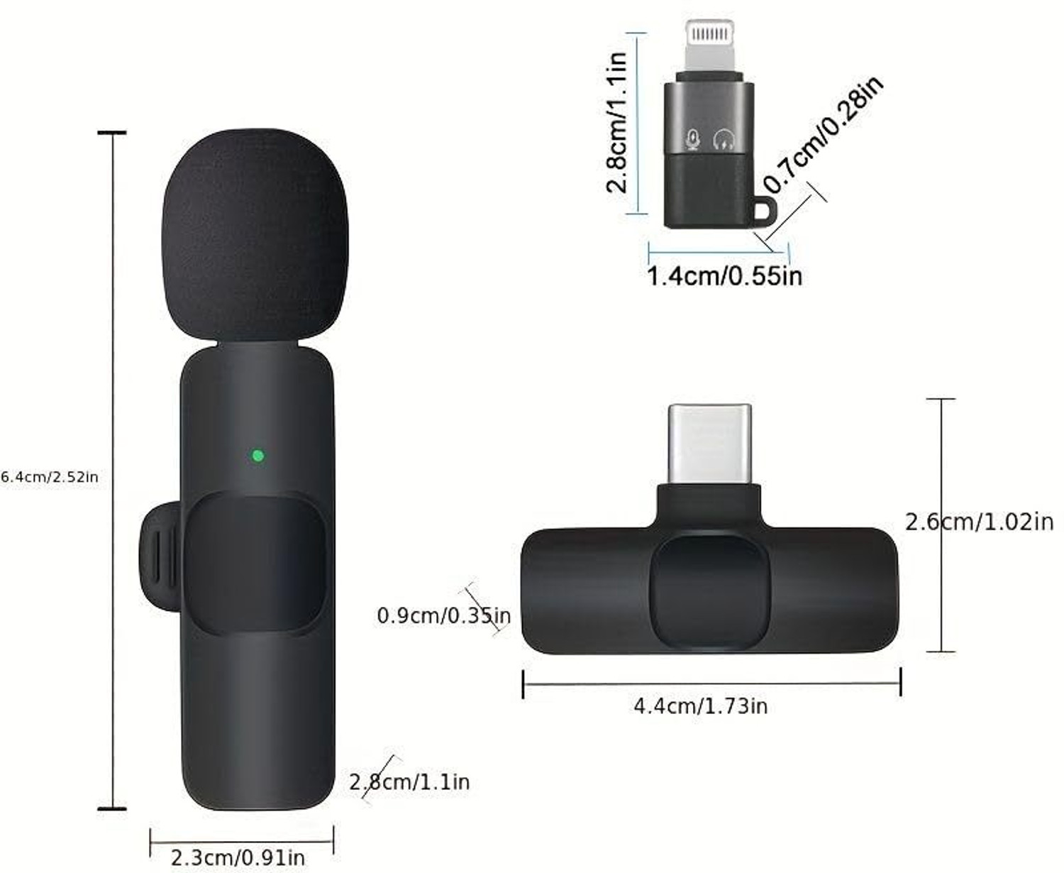 Image of MOBONE 2 in 1 K8 Wireless Microphone, Digital Mini Portable Recording Microphone