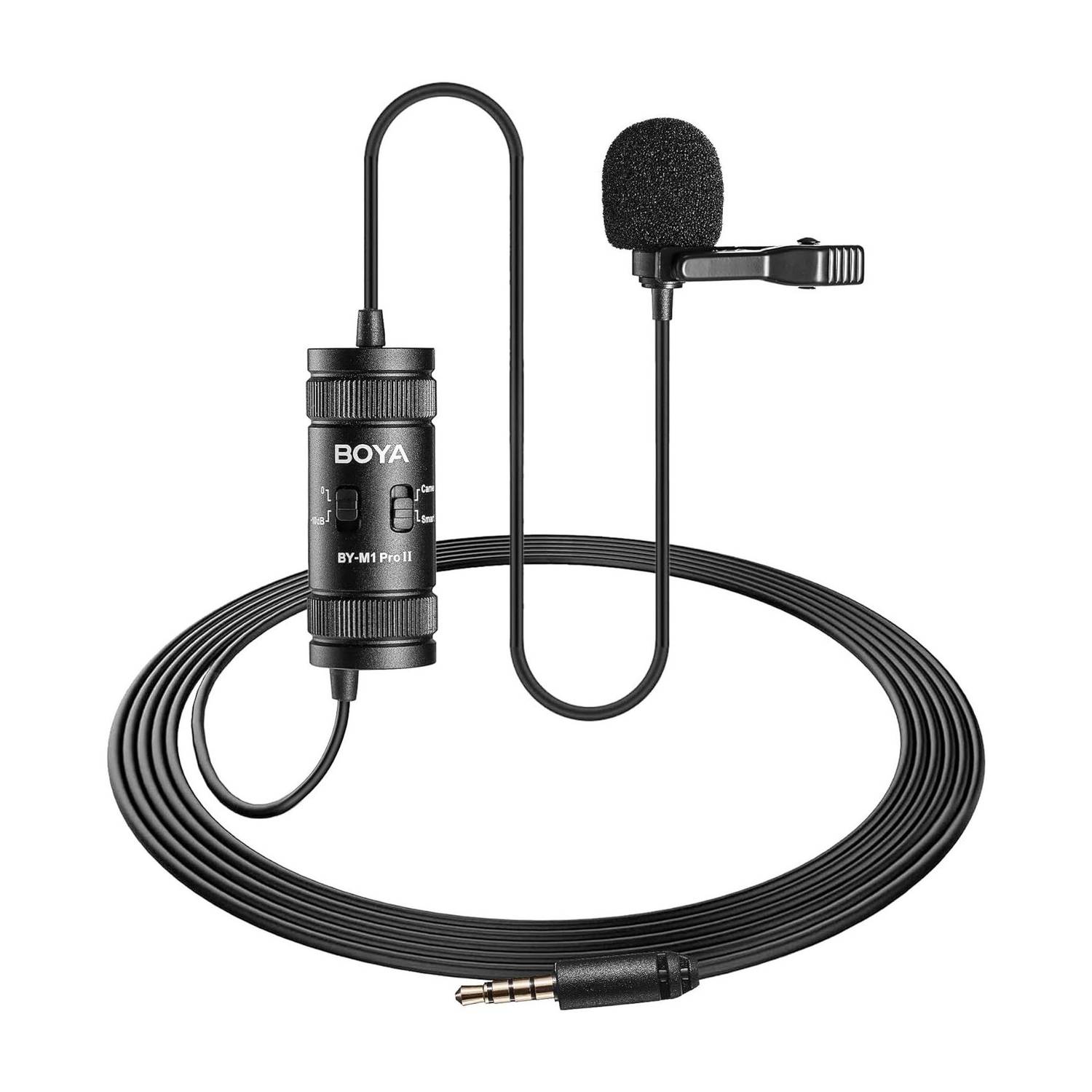 BOYA BY-M1 Pro 2 | 3.5mm Clip Mic for Youtube, Voice Recording Smartphones Microphone
