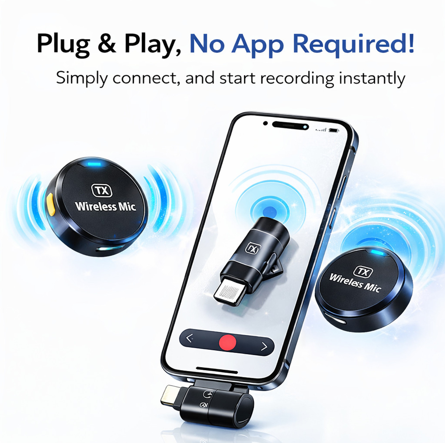Image of Fireshell Professional Wireless Lavalier Mic Noise Reduction Plug & Play for Phone &Camera Microphone