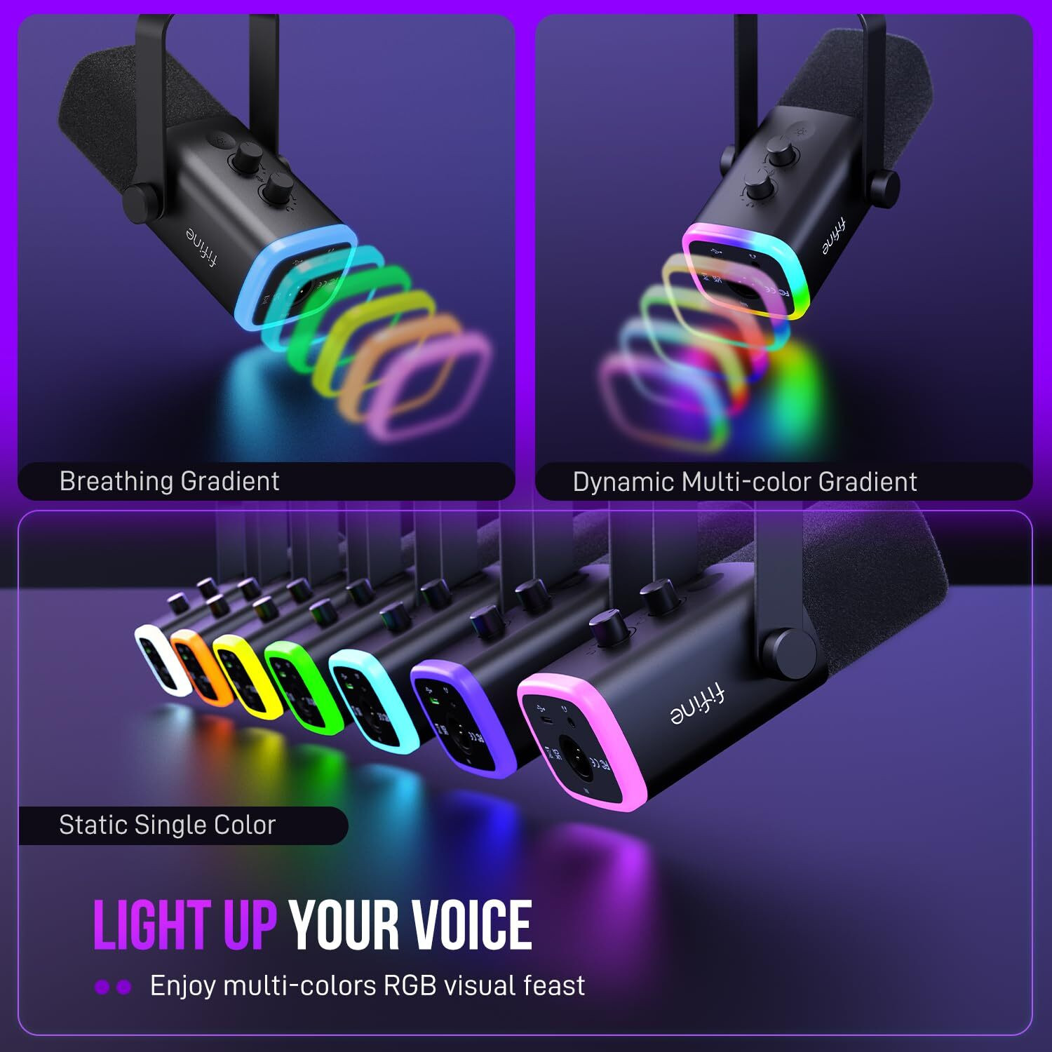 Image of Fifine (OPEN BOX) Ampligame AM8 XLR /USB Dynamic Gaming Streaming Mic Microphone