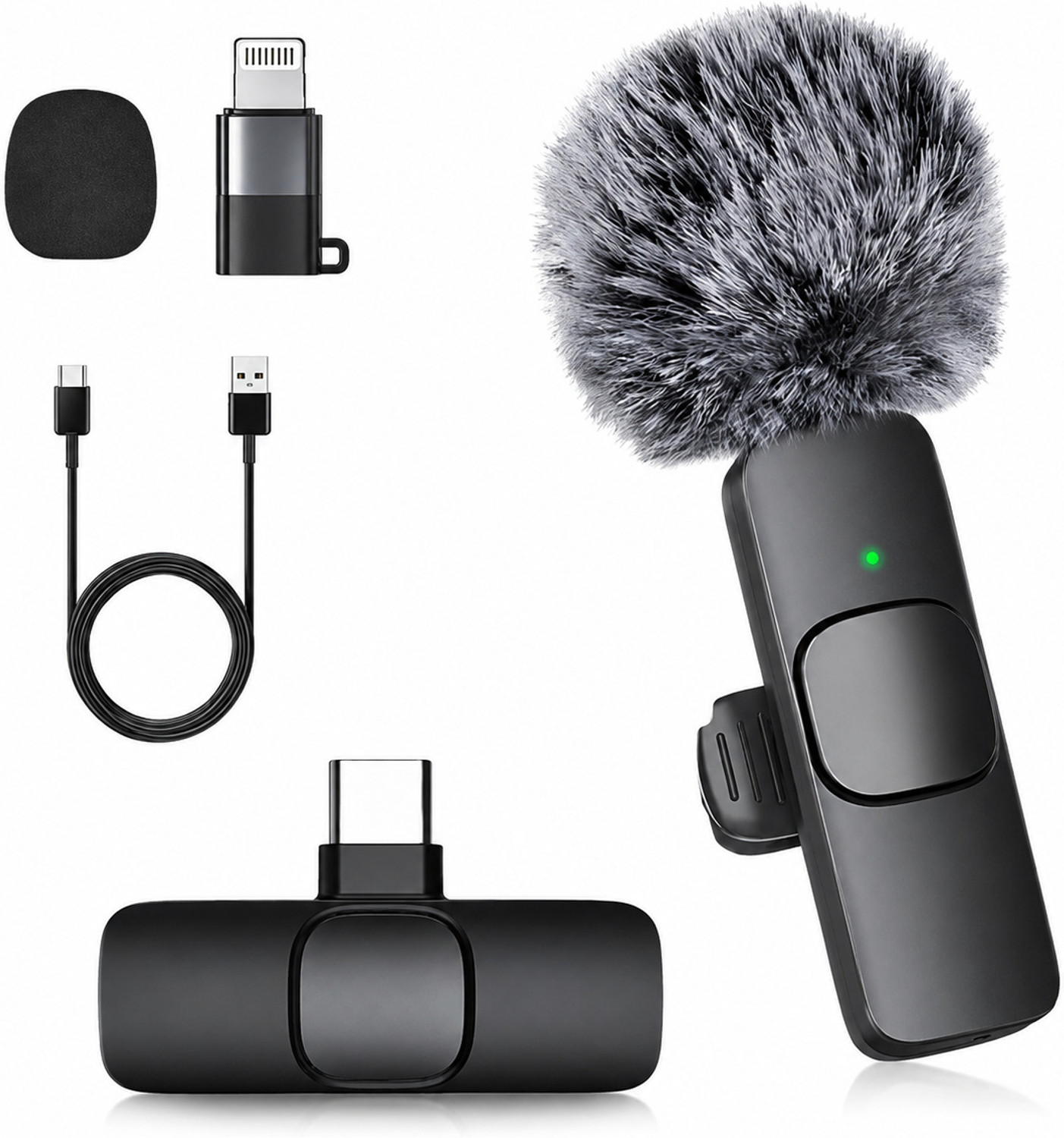 Image of FITRIC K8 Wireless Lavalier Microphone for Android & iPhone, Noise Reduction Microphone