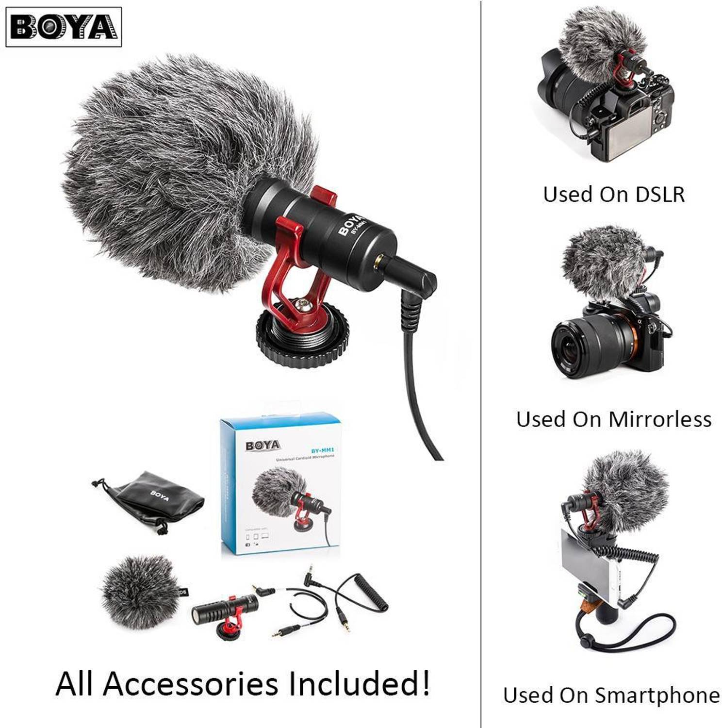 BOYA MM1 Cardiod Shotgun Microphone with Mini Tripod - Image 5