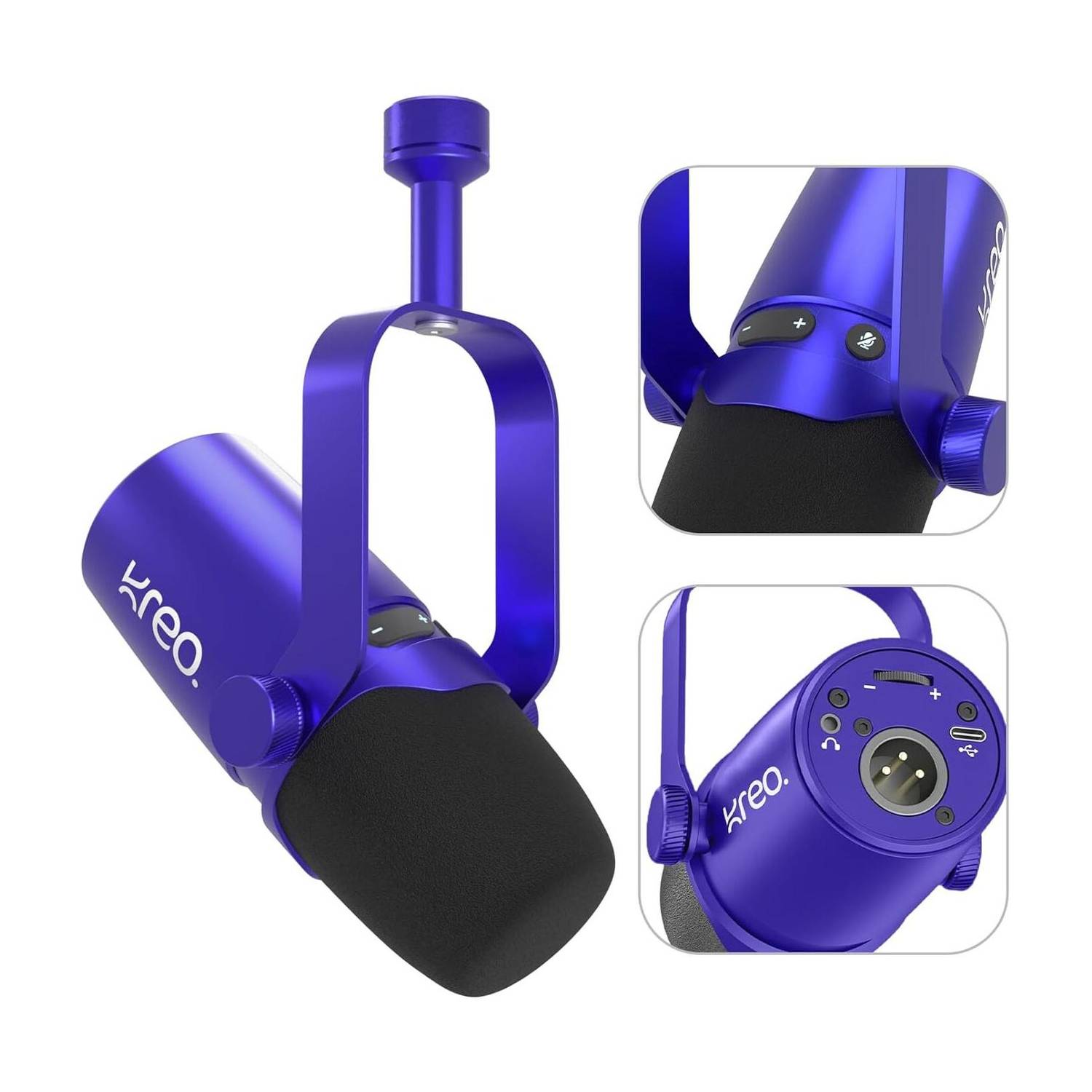 Kreo Kast Professional Dynamic, Cardioid Pickup Pattern, Noise Filtering (XLR/USB) Microphone