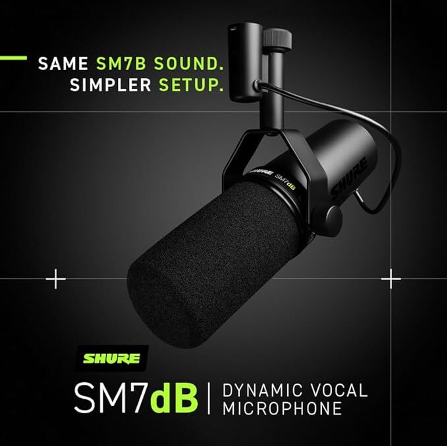 Image of Shure SM7dB Dynamic Vocal Microphone w /Built-in Preamp for Streaming-Black Microphone