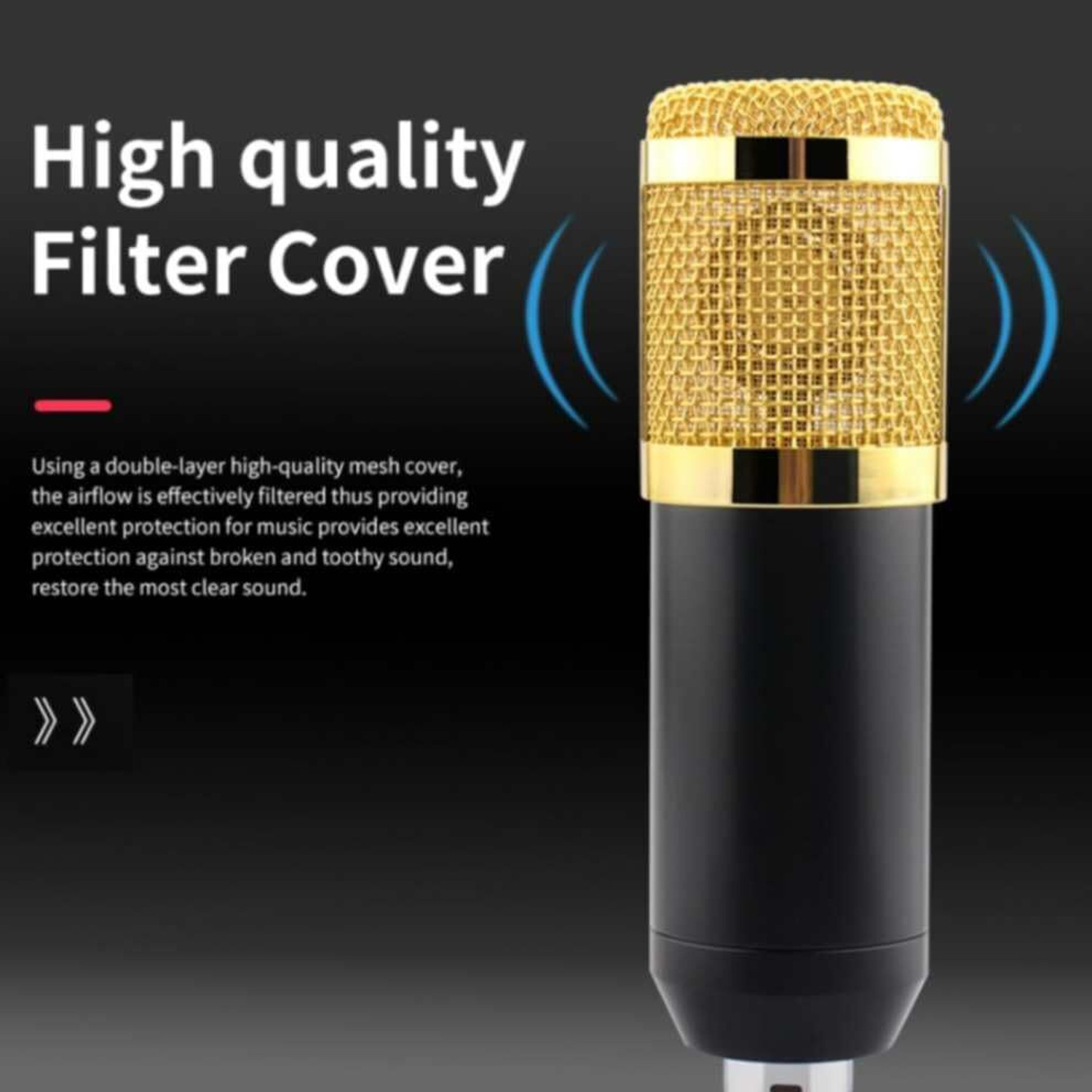 Image of Urban Infotech BM-800 Gold Professional Condenser Microphone Kit Microphone