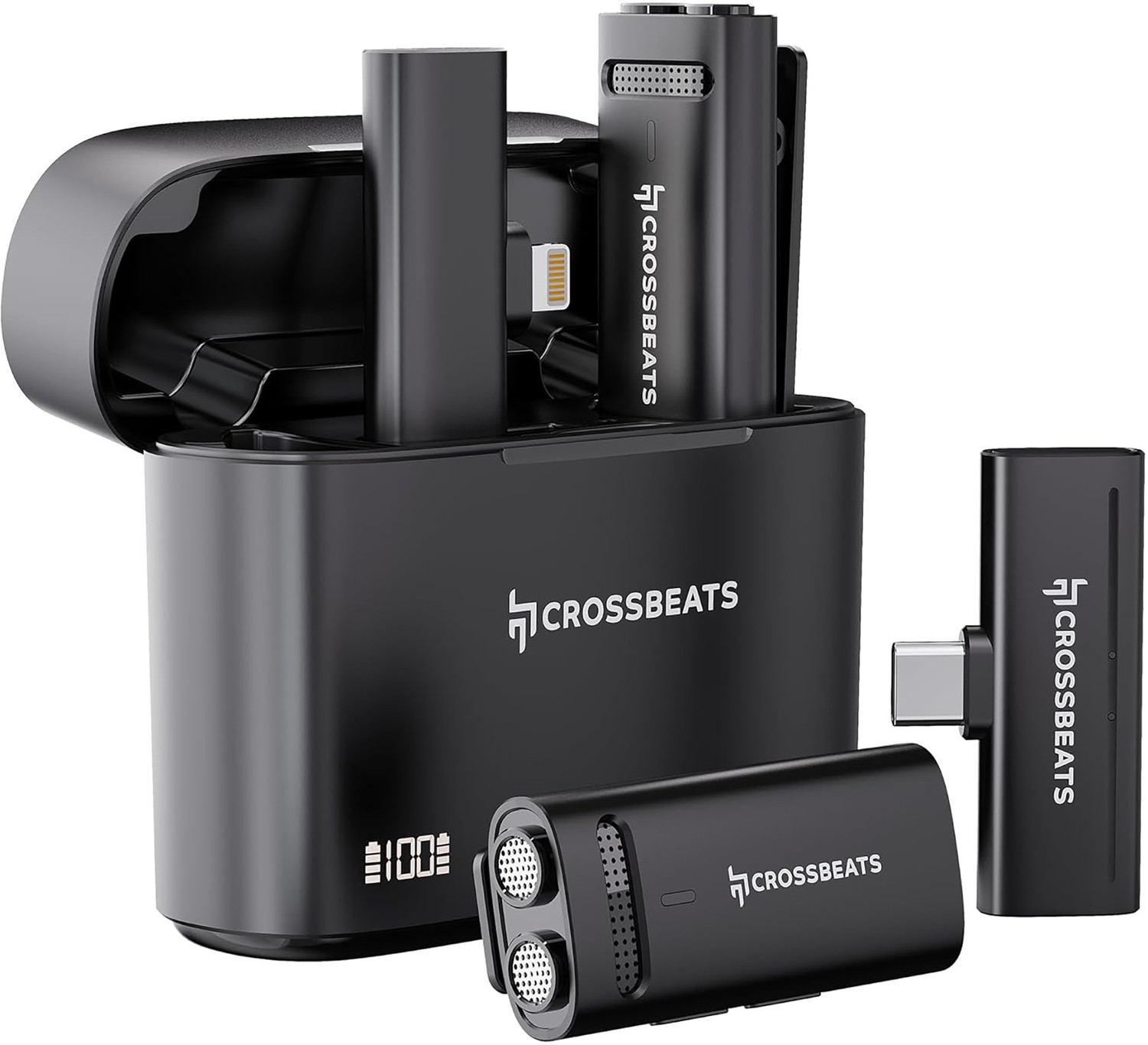 Image of CrossBeats Clip M01 Wireless Mic for YouTube Collar Mic Type-C Lapel Mic Microphone