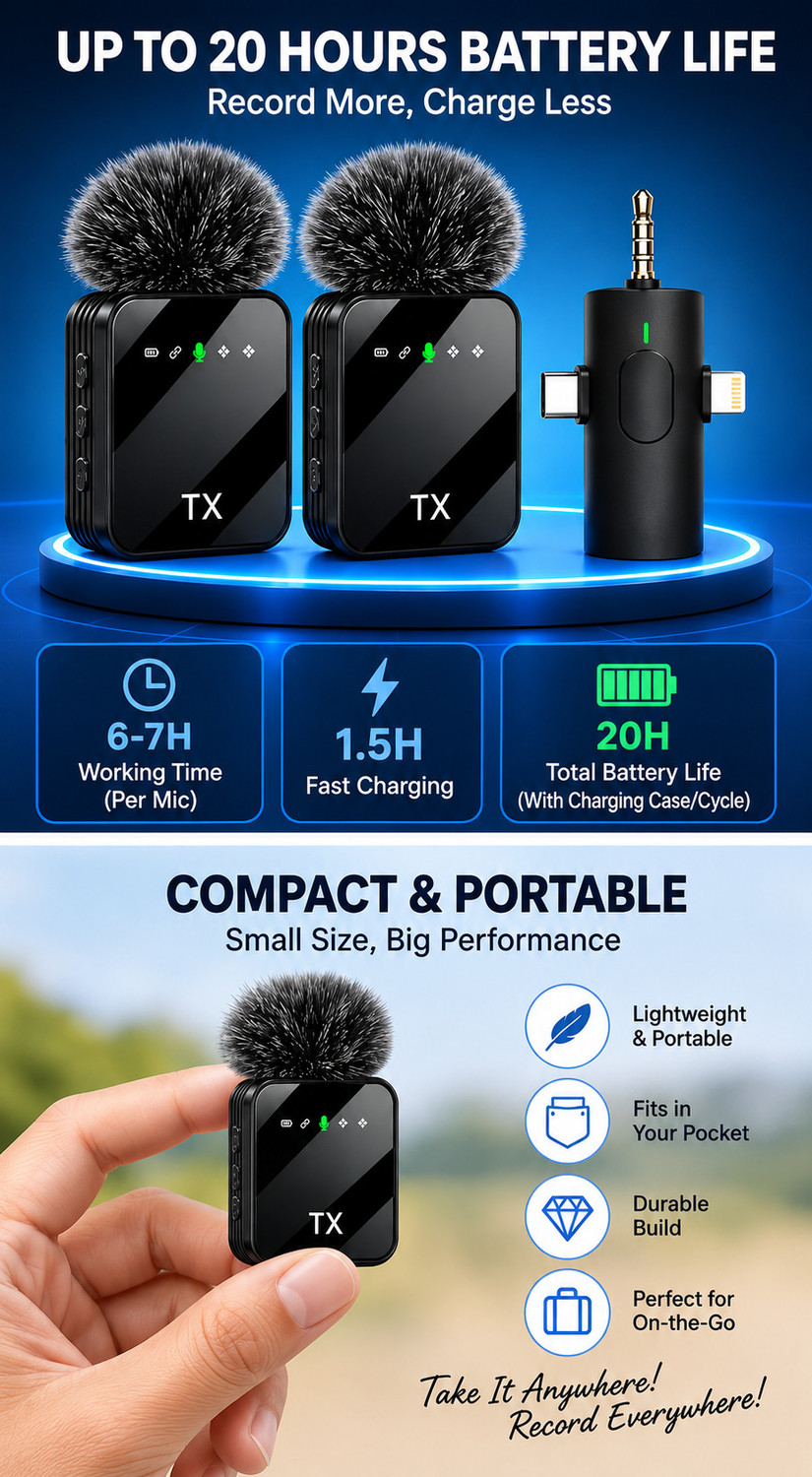 Image of Fireshell Wireless Mic for YouTube | Microphone Mike for Vlog & Recording Microphone