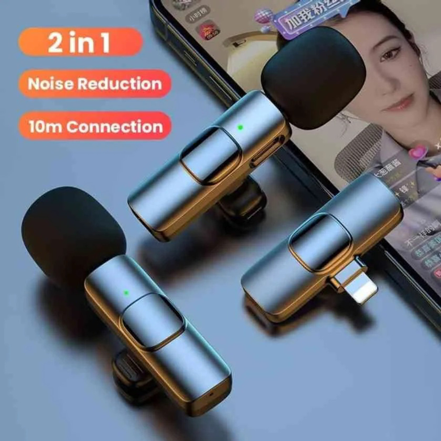 Image of BORNTOGLOW K8 Wireless Collar Microphone Plug & Play Lavalier Mic with Noise Reduction D443 Microphone