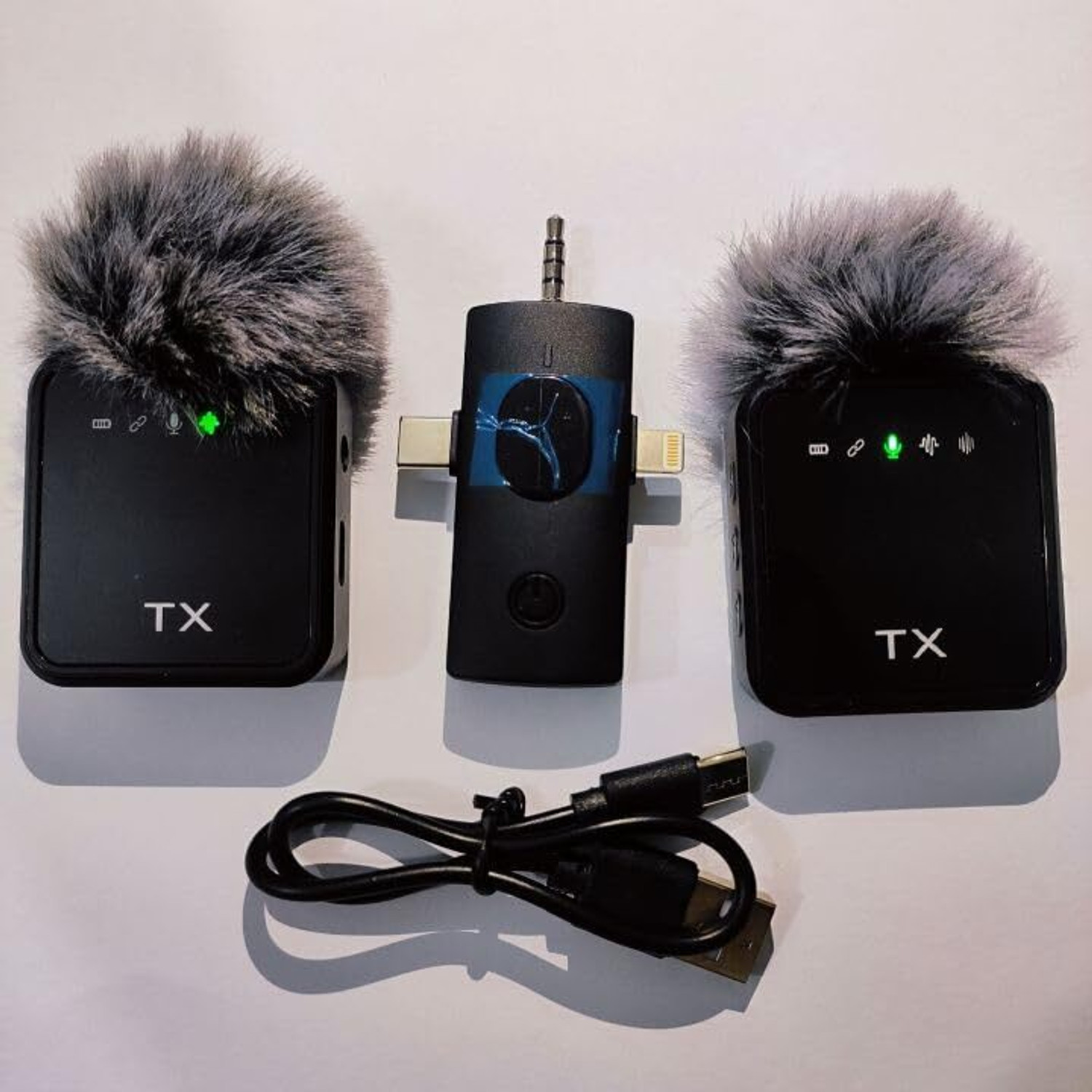 Image of Acesquare Dual Wireless Collar Mic for Youtube Video Recording Reels Instagram ASMR Vlogs Microphone
