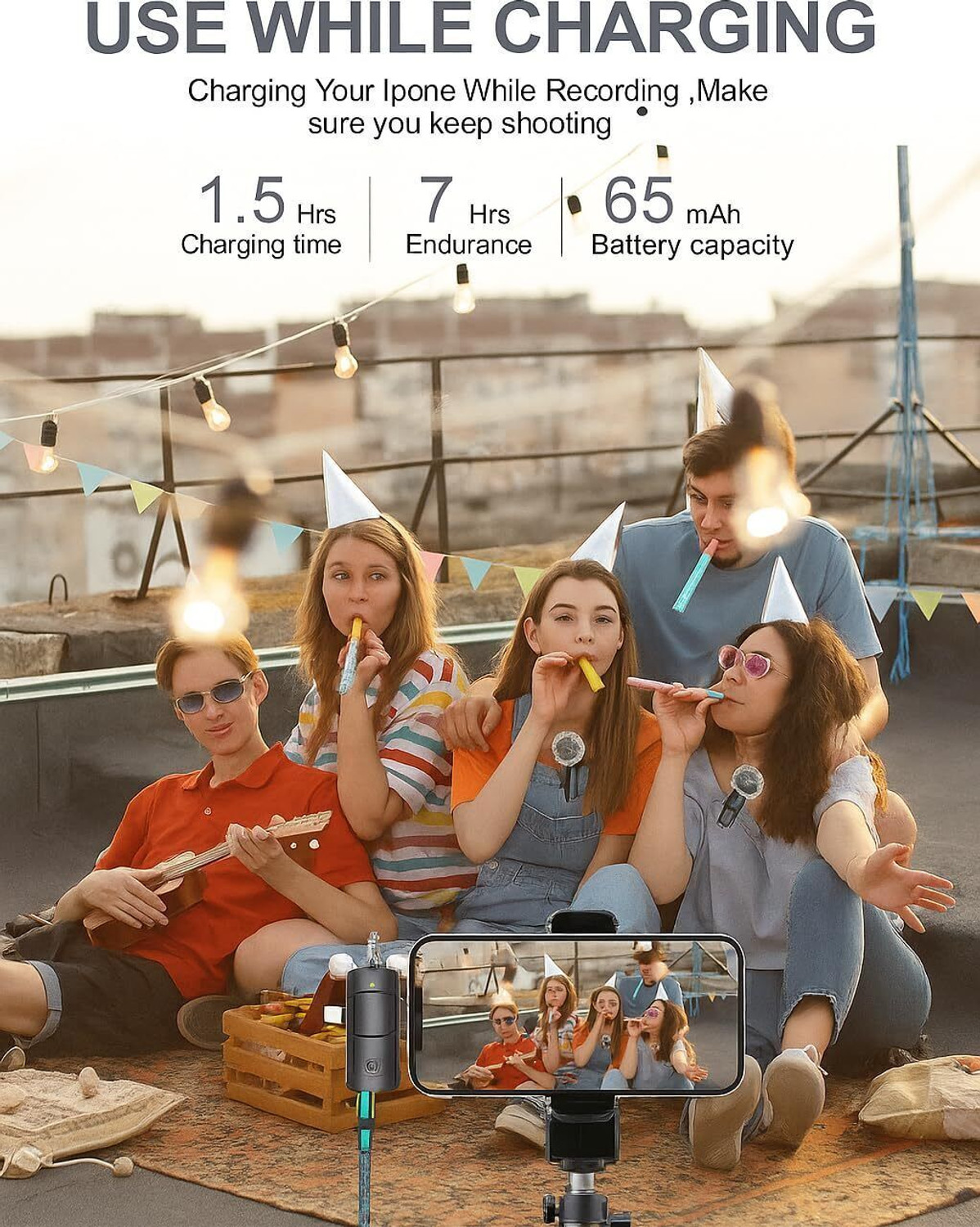 Image of Tazomi Wireless Lavalier Omnidirectional mic for Video Recording Type C Android &iPhone Microphone