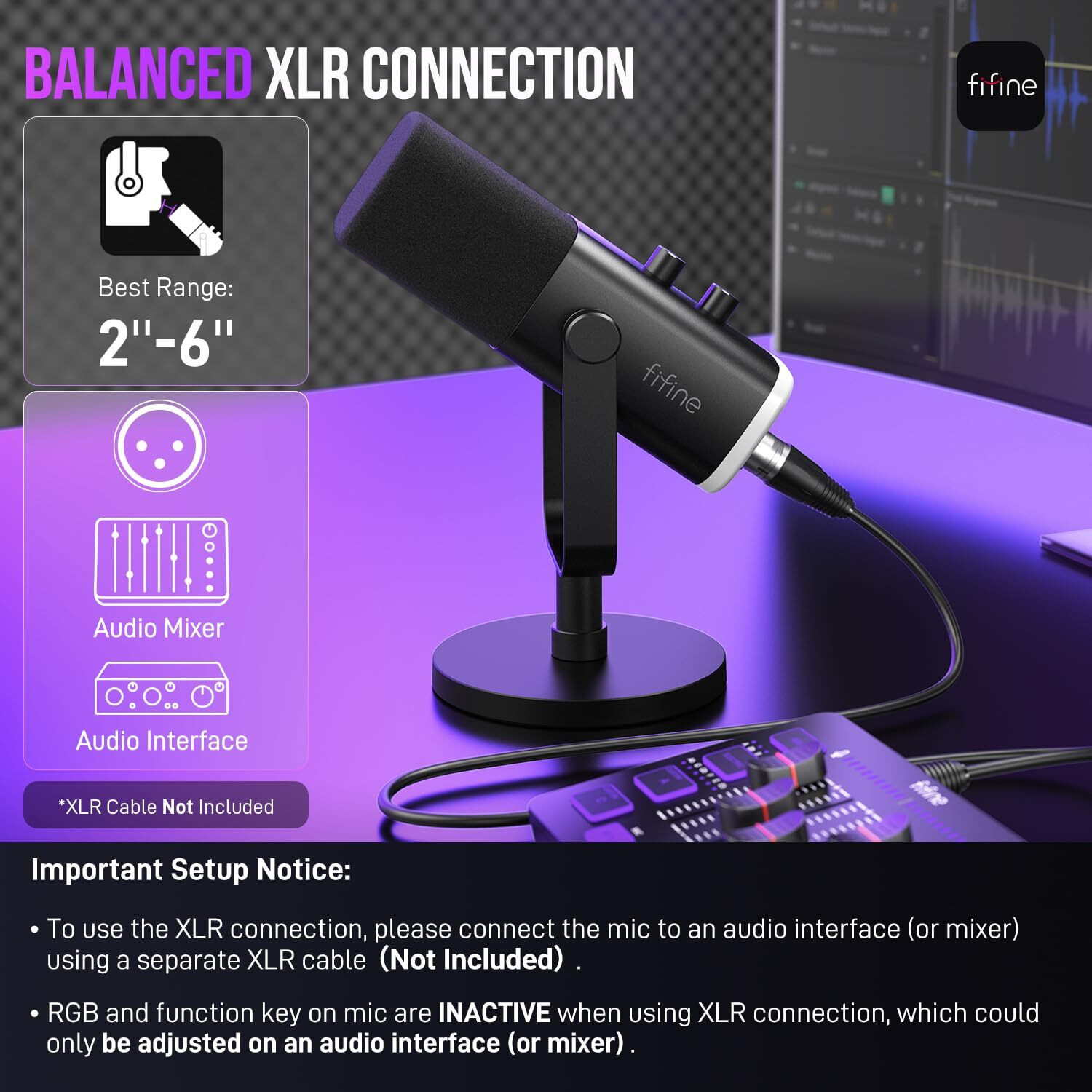 Image of Fifine (OPEN BOX) Ampligame AM8 XLR /USB Dynamic Gaming Streaming Mic Microphone