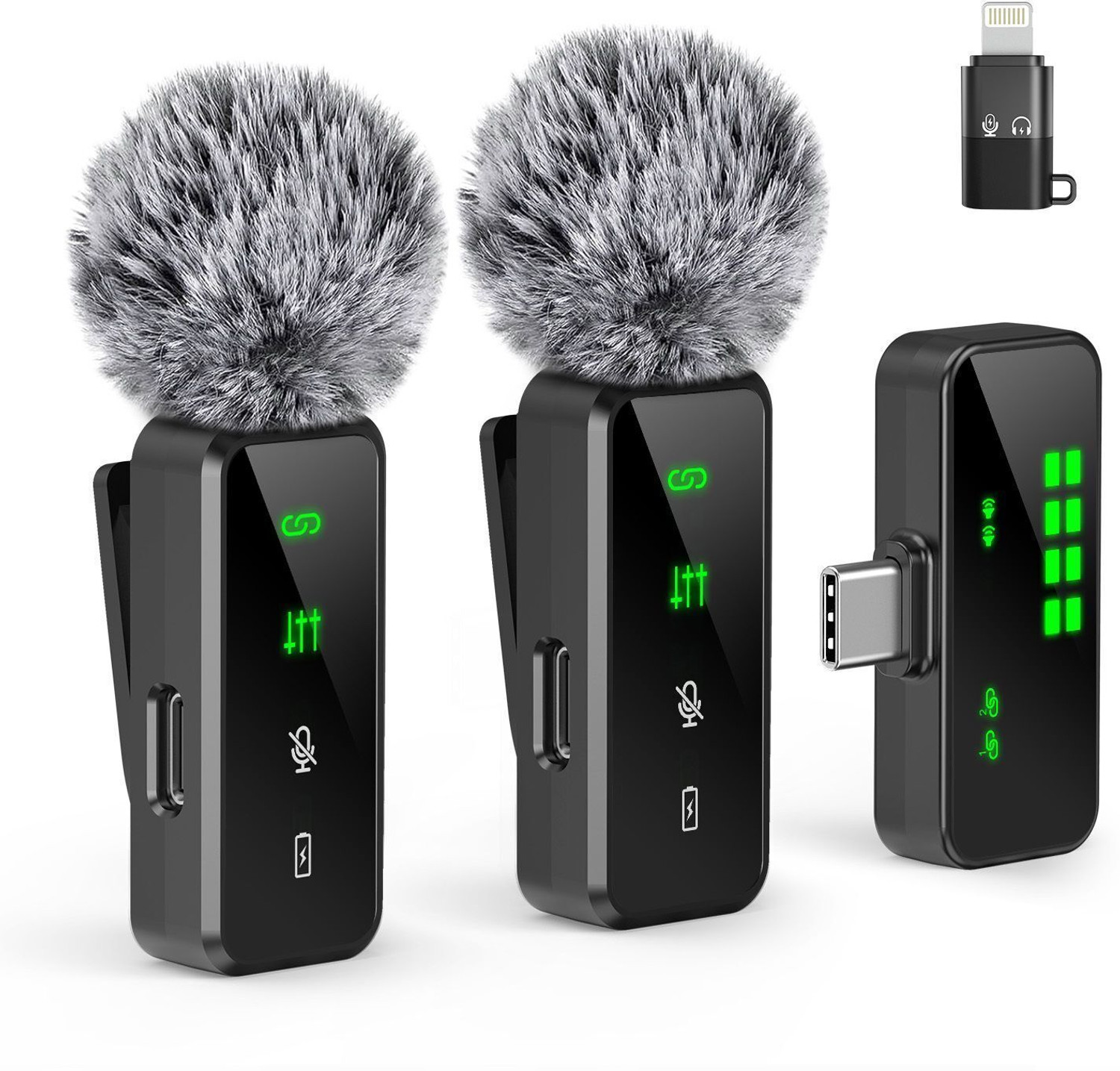 Image of Grenaro 30m Range Mike Wireless, Wireless Mic for YouTube, Mic With LED Indicator Light Microphone