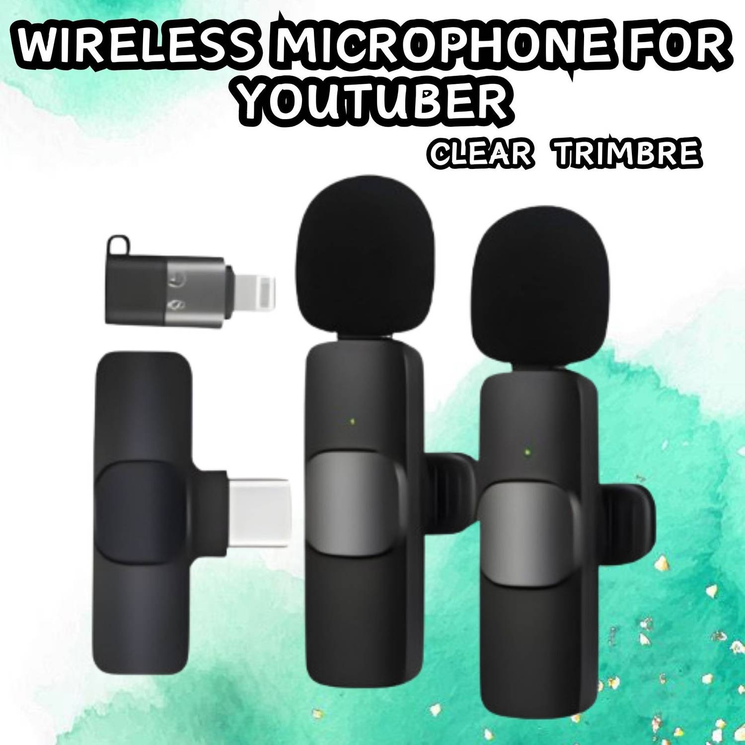 AGINDUSTRY K9 Dual (Wireless Microphone)Plug & Bluetooth Collar Mic for YouTub/VloggingC285 Microphone