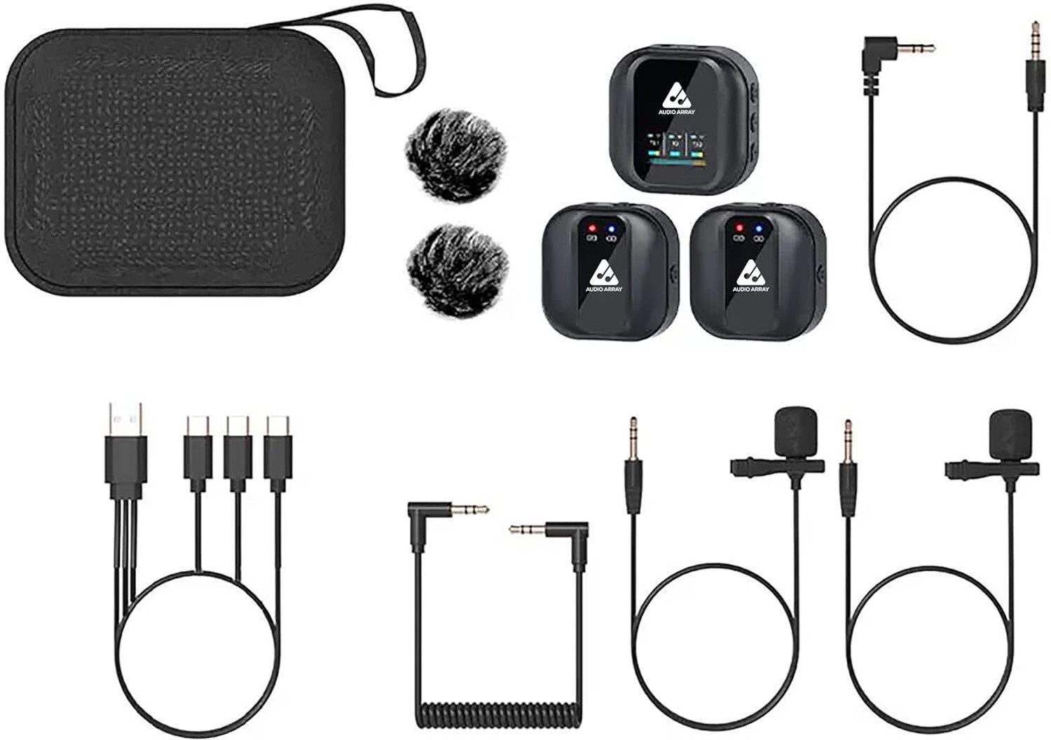 Image of Audio Array Dual Wireless Mic, Upto 10hr Battery & 100m Range Microphone