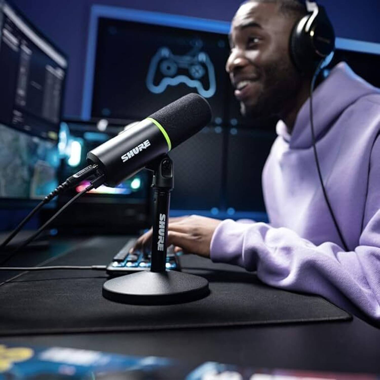 Shure MV6 Gaming Microphone, Dynamic USB PC Mic for Gaming