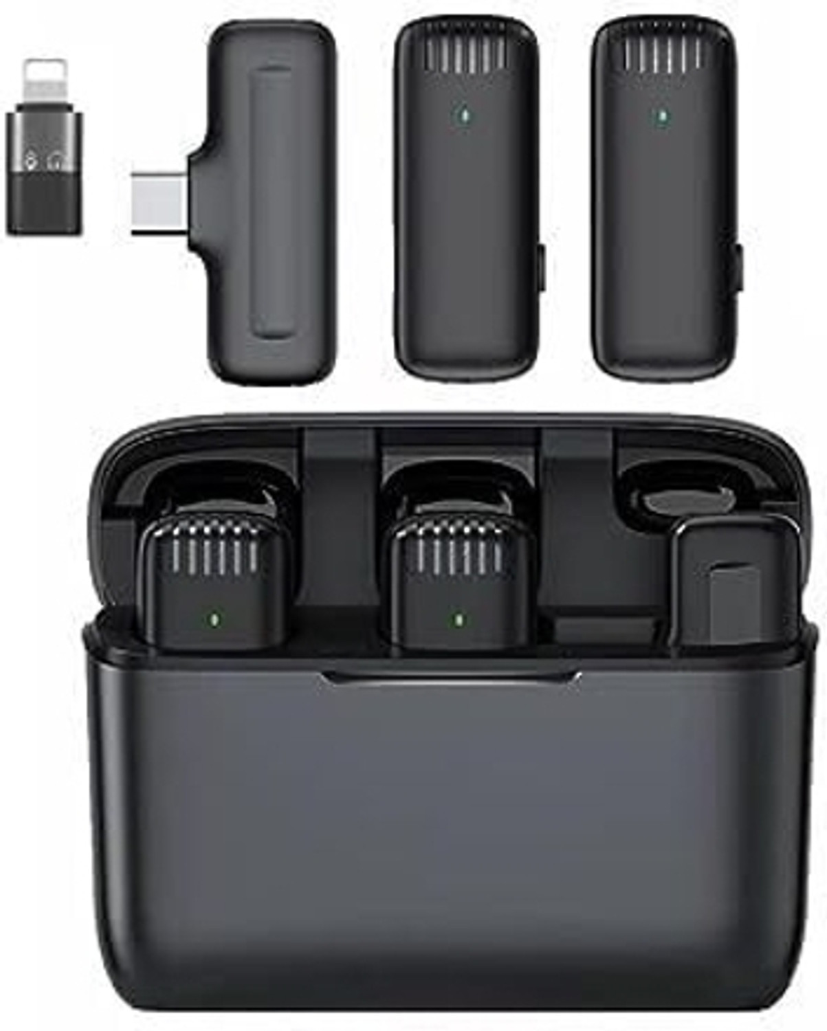 Image of Hybite Double Wireless Mic with Charging Case for Vlogging /Recording For Type C / iPhone Microphone