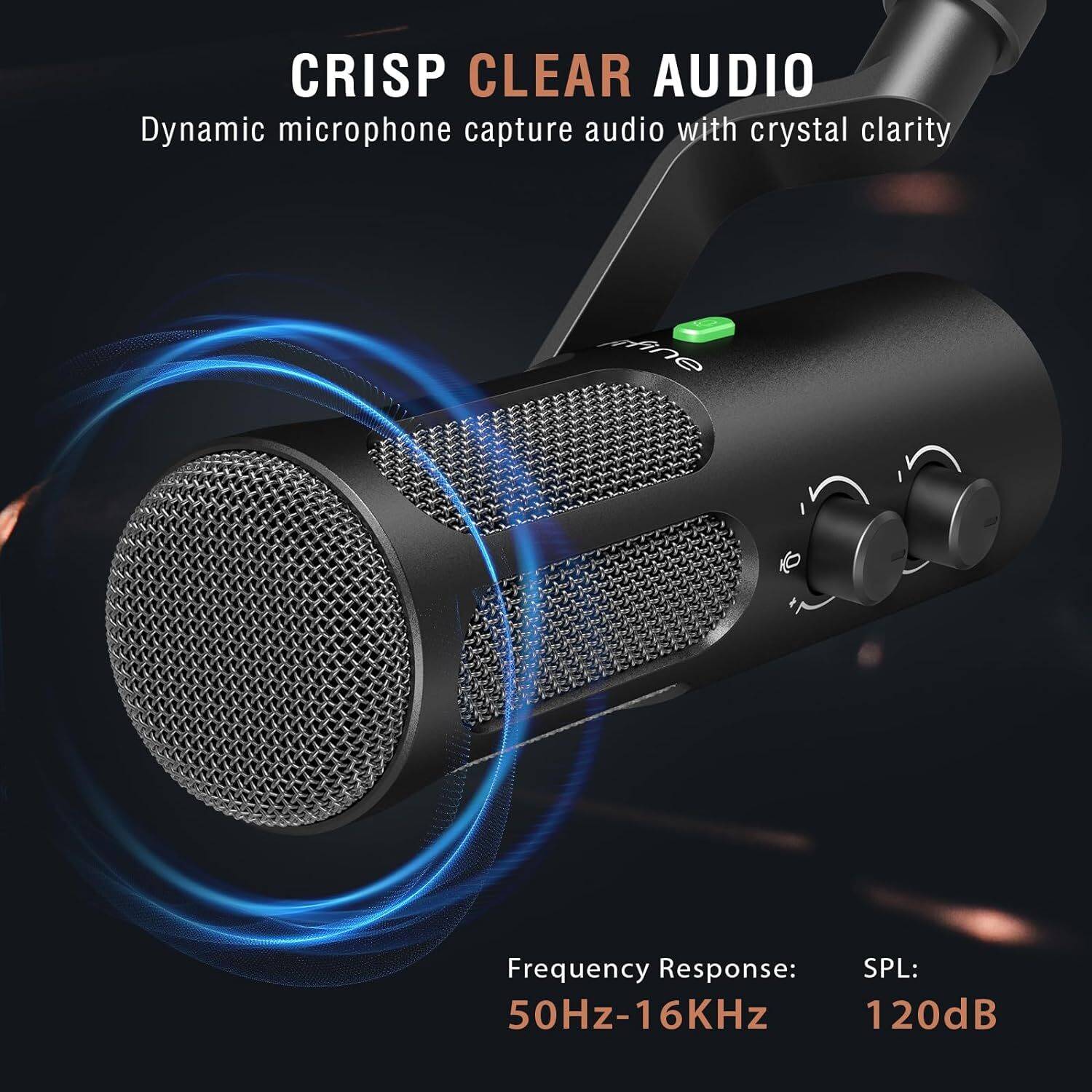 Fifine XLR/USB Microphone Podcast, Studio Dynamic Microphone - Image 5