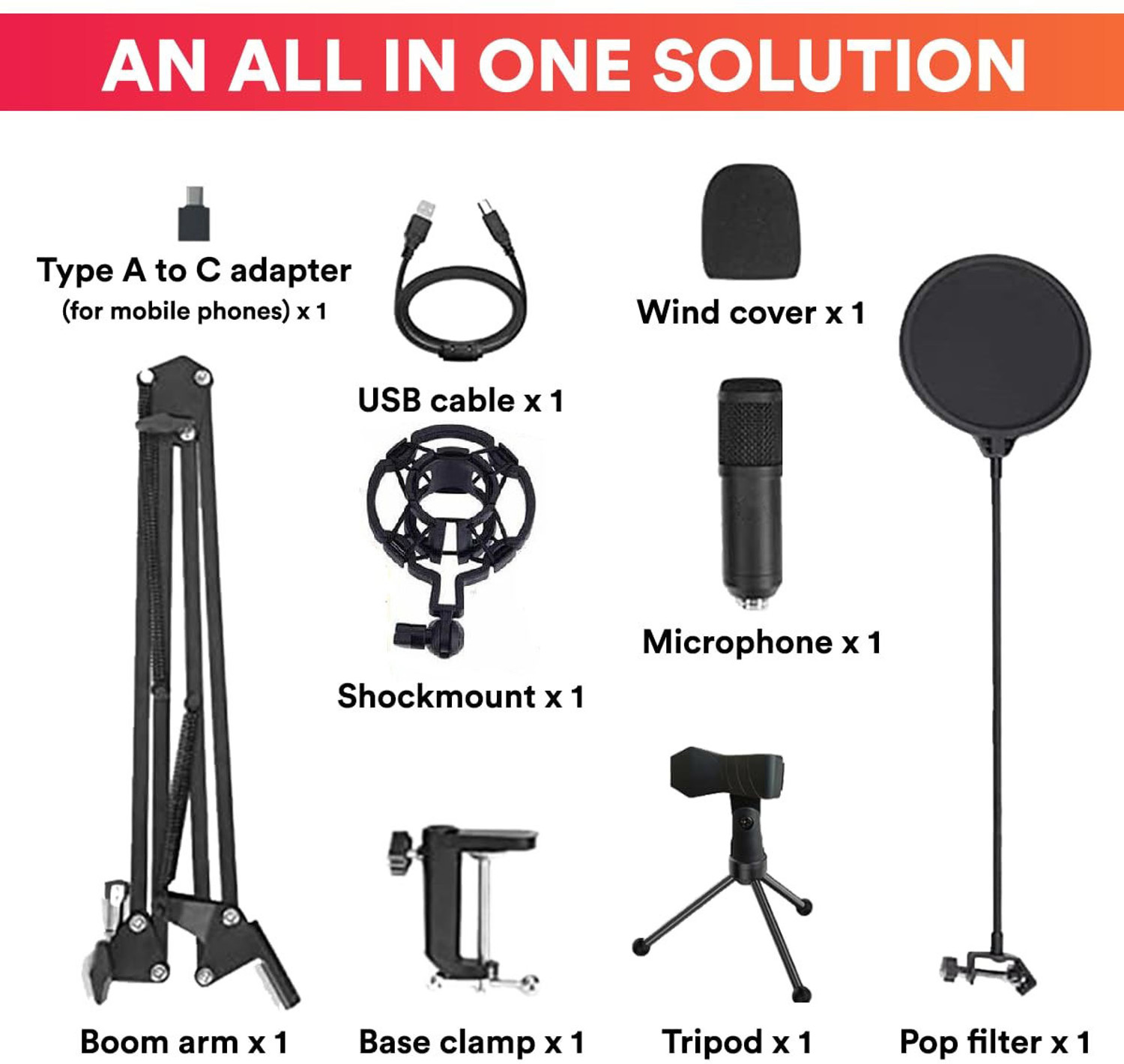 Image of DawnRays USB Condenser Microphone Kit 192kHz /24bit for Podcasting, Gaming & Singing Microphone