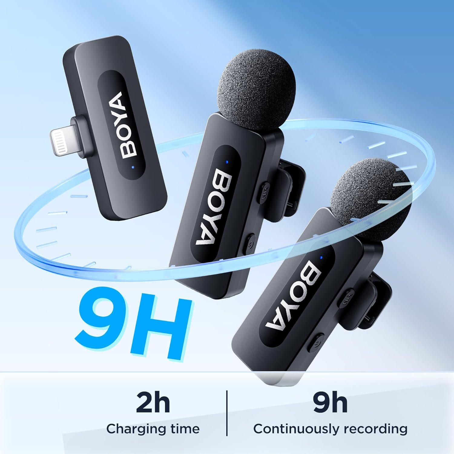Image of BOYA BY-V2 Wireless Mic System 2.4GHz with Dual Transmitters Omnidirectional Microphone