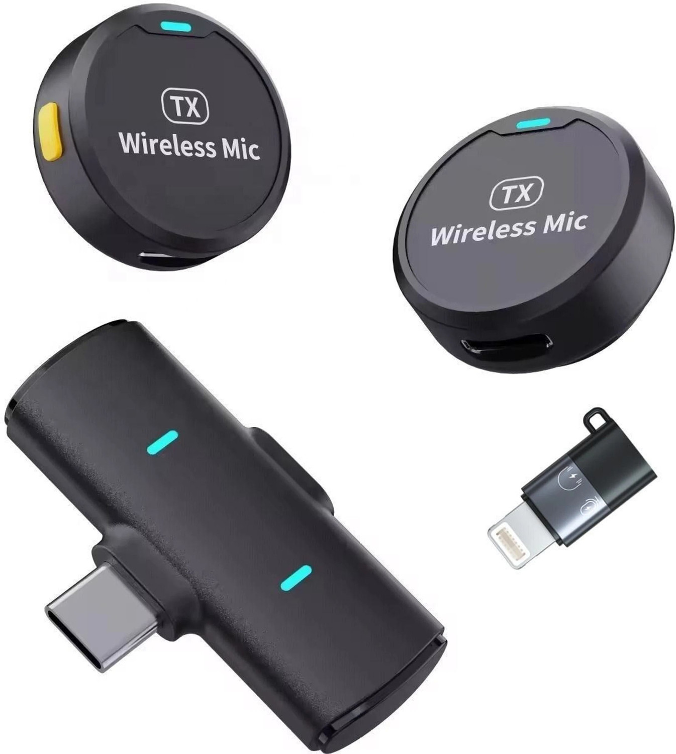 Image of V GADGETS Mini Clip Microphone with Type-C, Portable Collar Mic for YouTube Vlog Recording Microphone