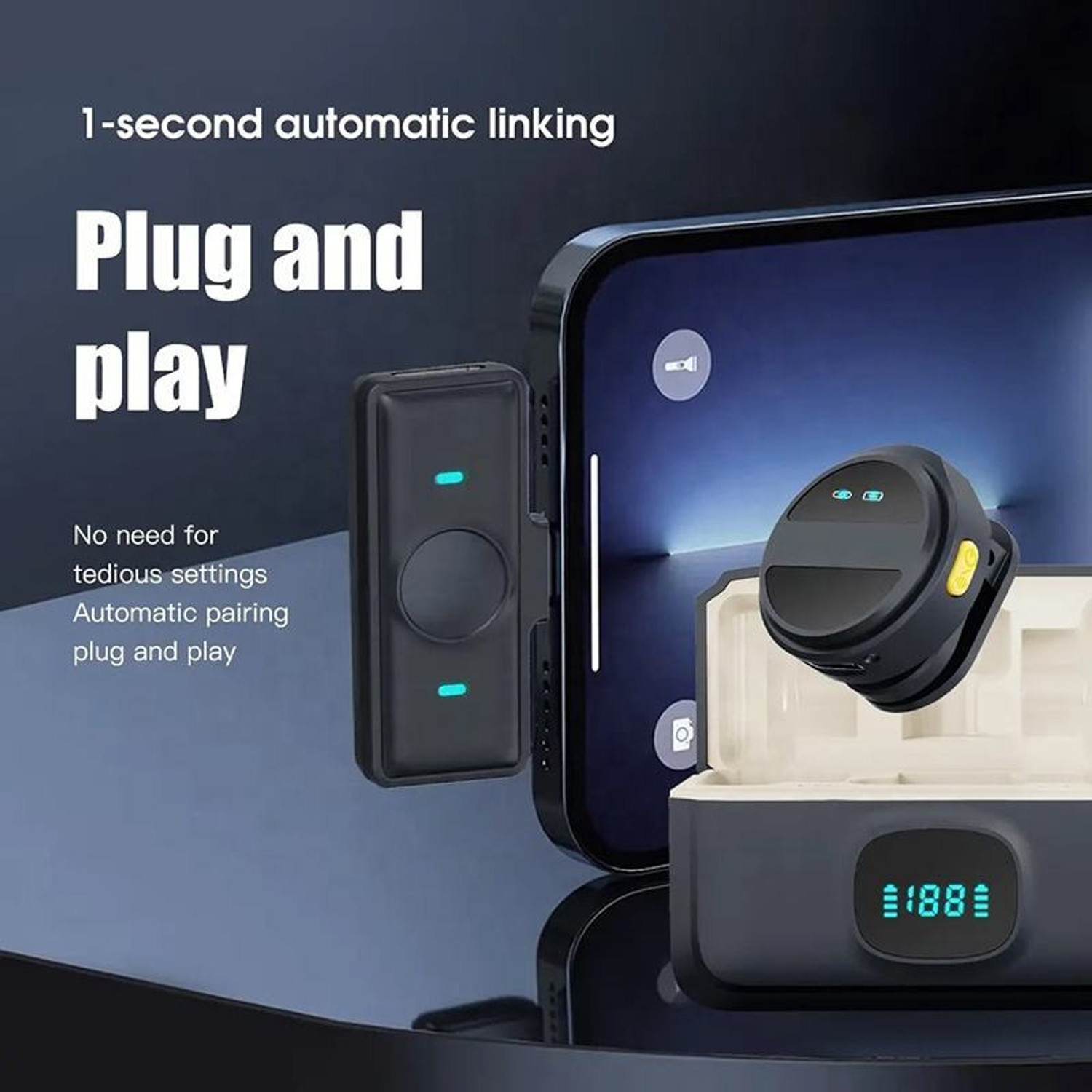 Image of MOBONE Q8 Long Charging case Wireless Upgrade Cut Low ENC Noise Reduction Broadcast Microphone