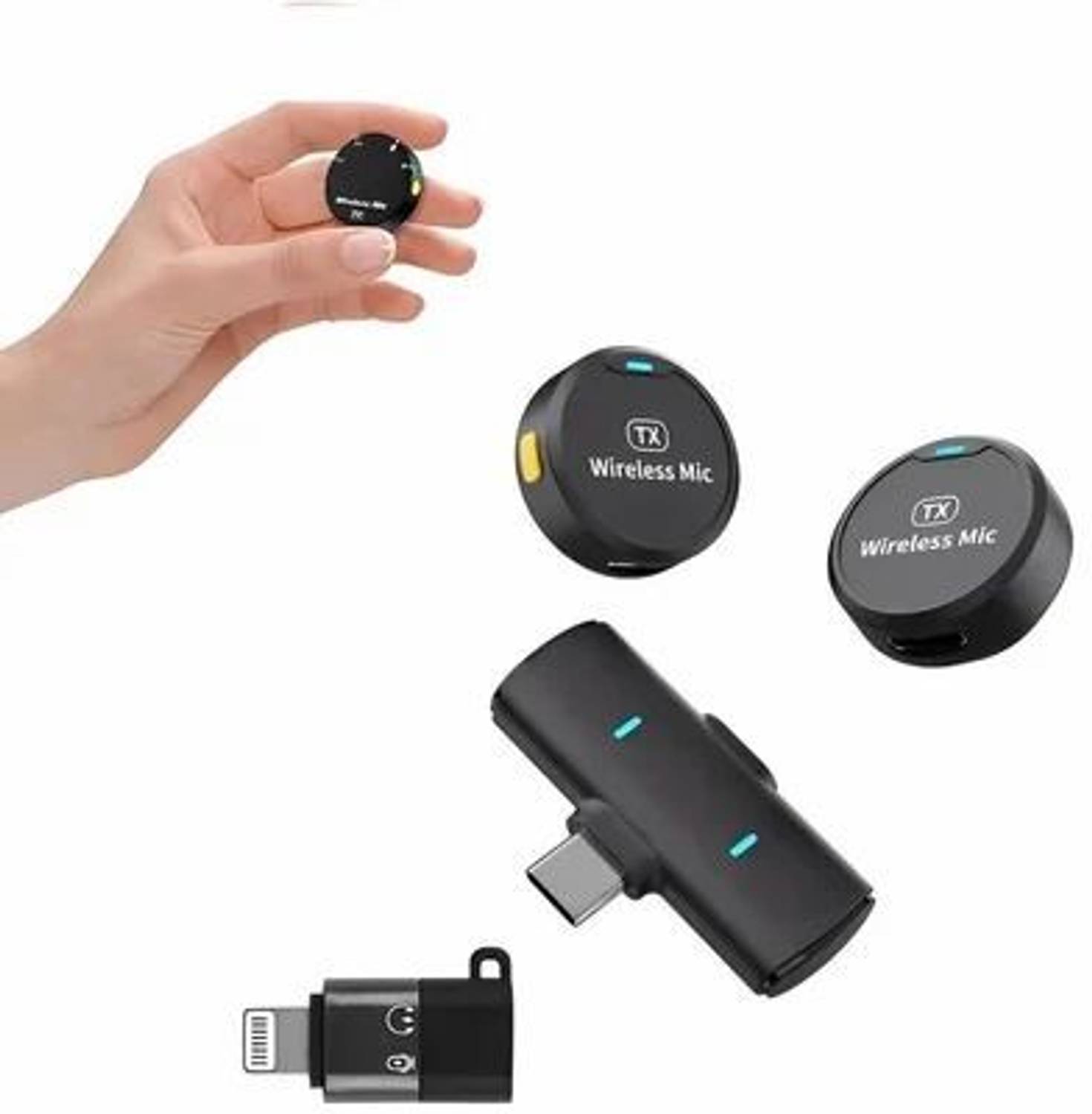 AVSPARKS Mini Magnetic Dual Wireless Mic for Mobile, Camera, Microphone Microphone