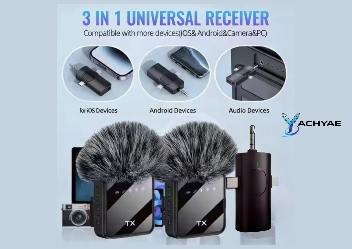 Image of Yachyae Wireless Lapel Mic for YouTube, Online Classes & Vlogging with Clear Audio Microphone