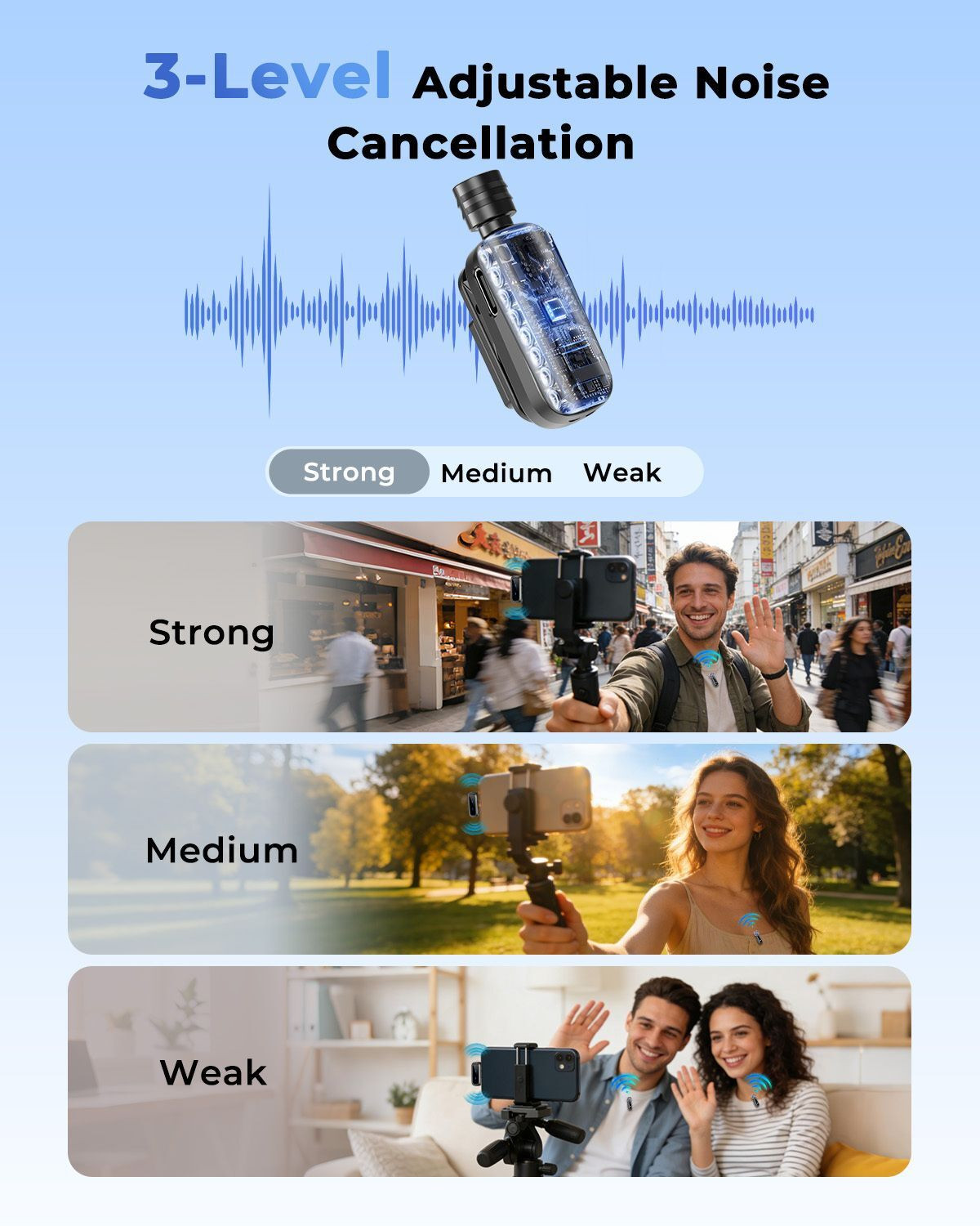 Image of Grenaro Mini Wireless Mic for YouTube, Mic Wireless With Magnetic Patch, Mike Wireless Microphone