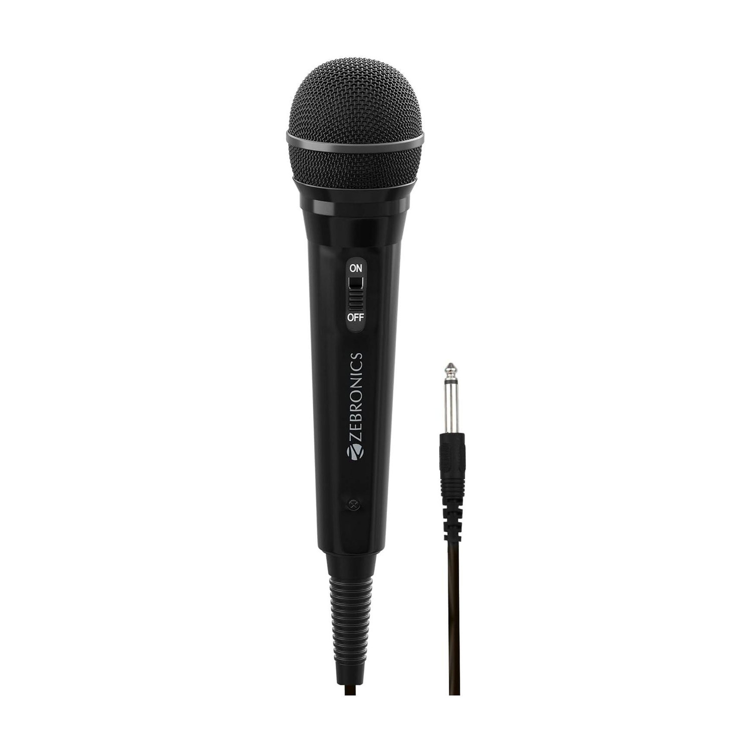 Image of ZEBRONICS MP100, Wired Microphone, 6.3mm, High Sensitivity Dynamic Mic|2.9 Meter Length Microphone