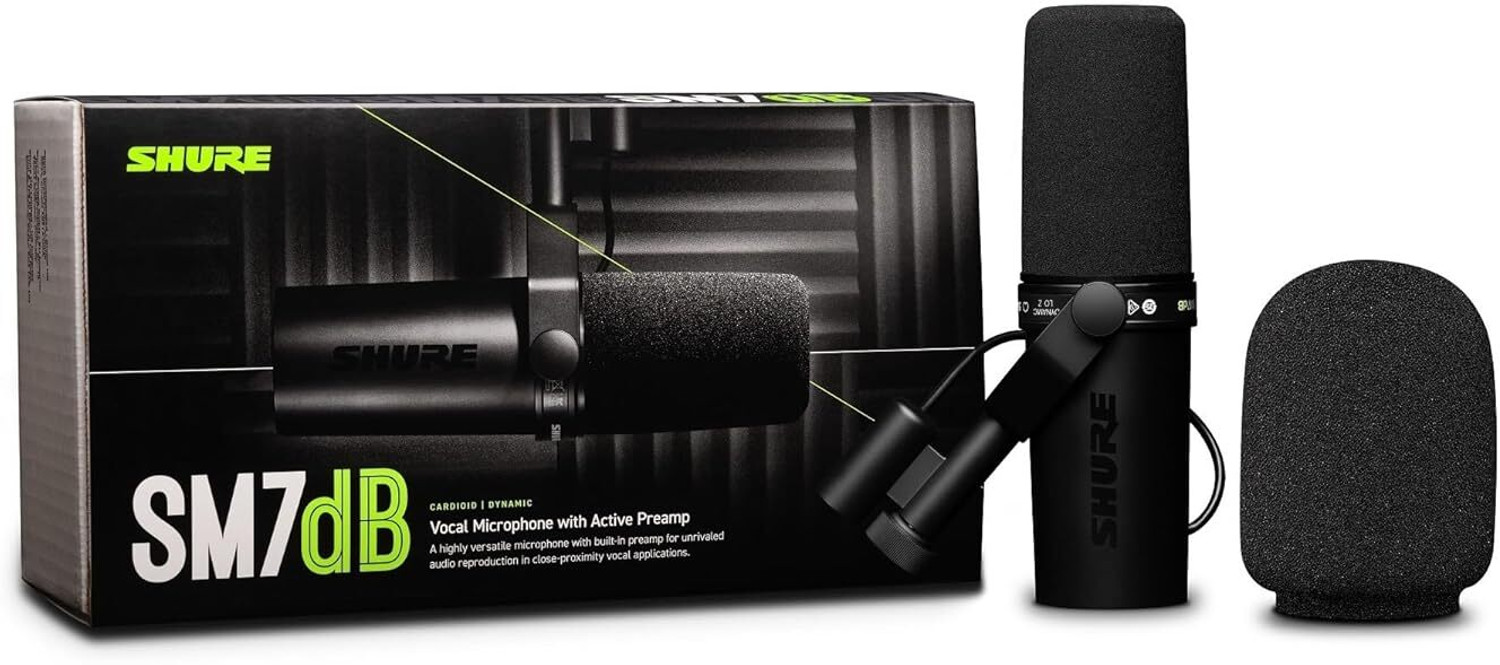 Image of Shure SM7dB Dynamic Vocal Microphone w /Built-in Preamp for Streaming- Black Microphone