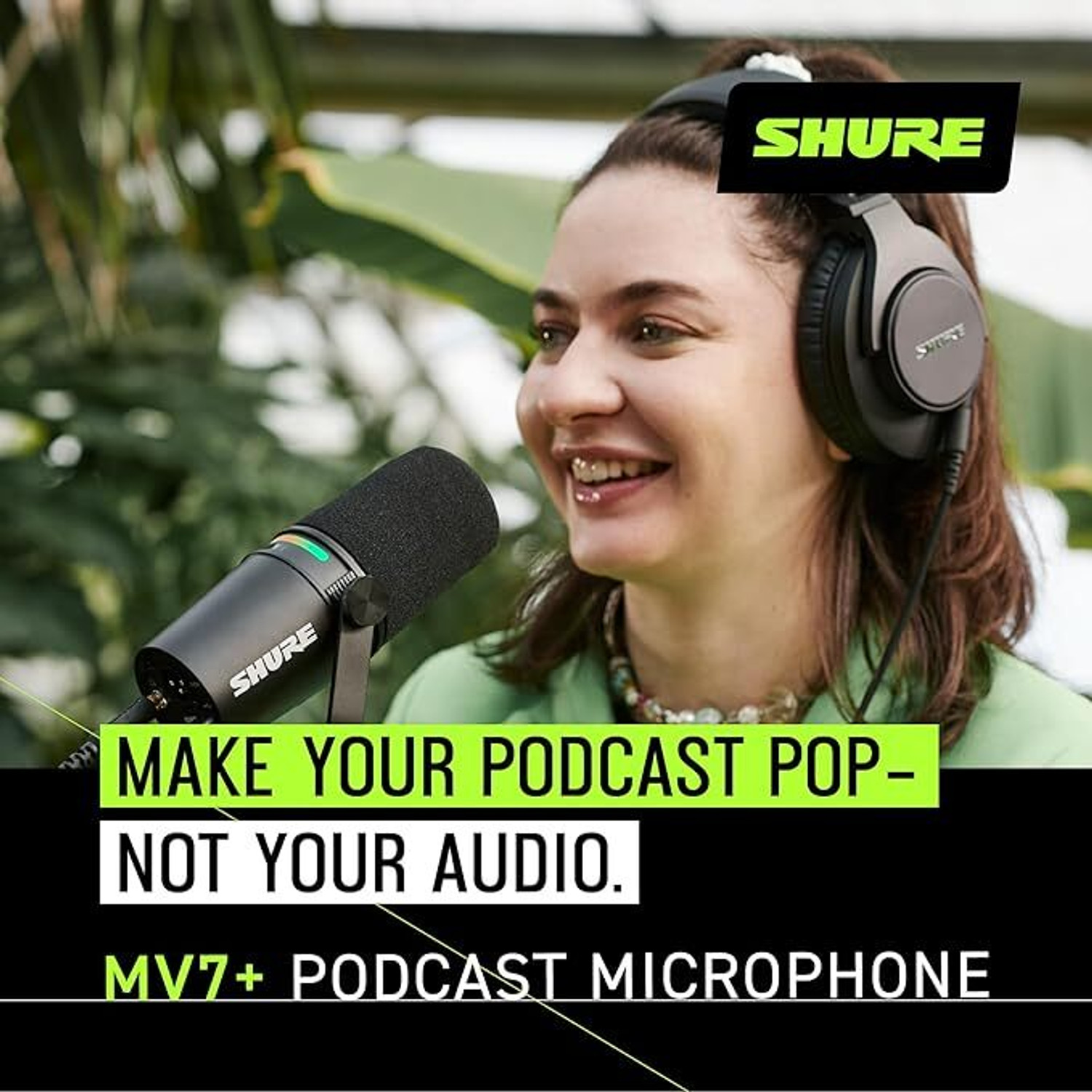 Image of Shure MV7+Podcast Microphone Enhanced Audio,LED Touch USB-C & XLR Outputs-Black Microphone