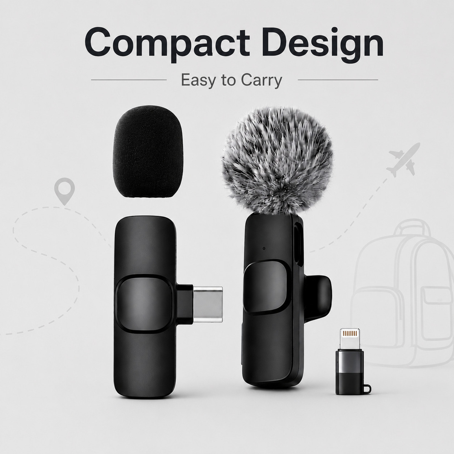 Image of GUGGU Wireless Mic for YouTube with Fur for Noise Reduction and Recording BC238 Microphone