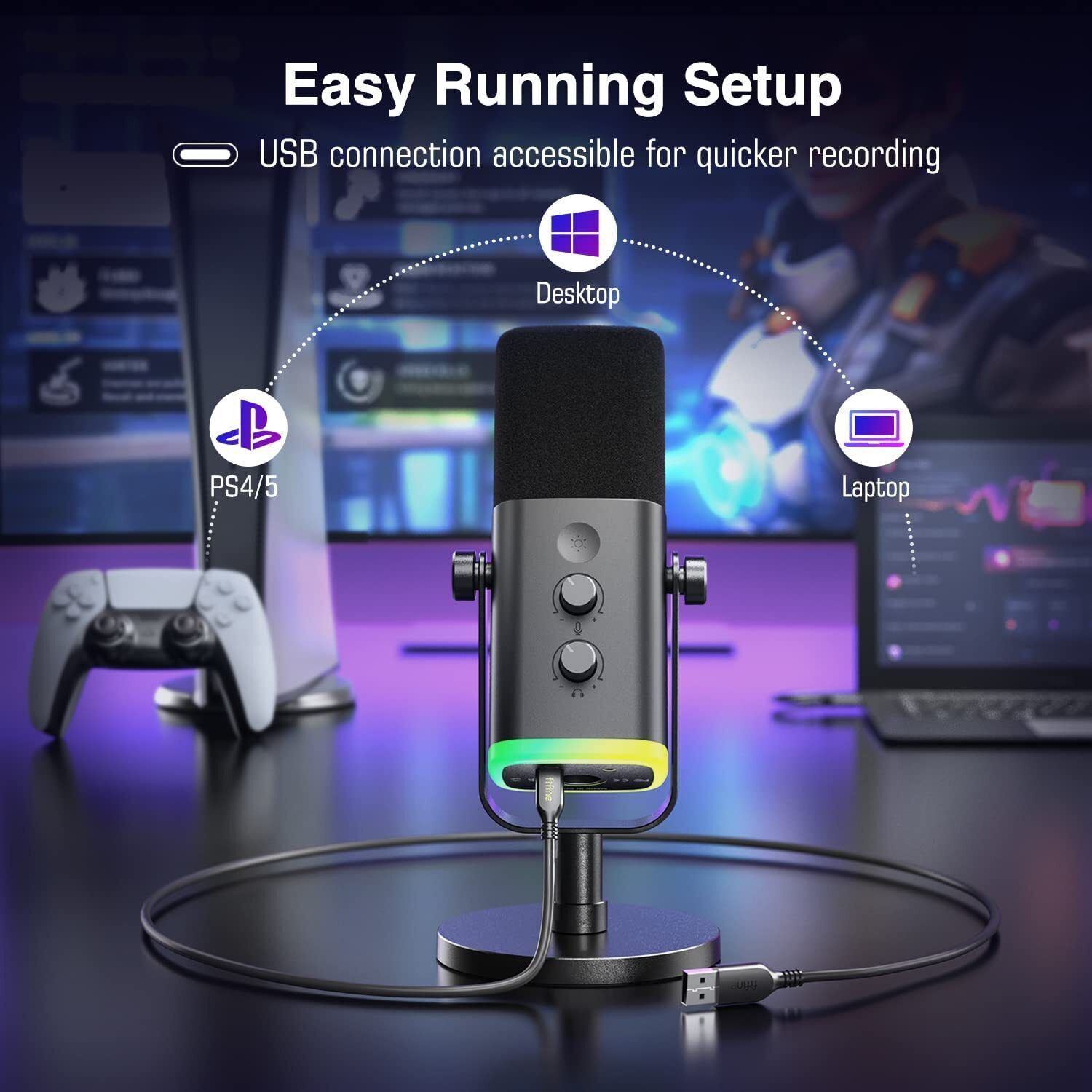 Image of Fifine AM8 Dynamic Microphone for Podcast Recording /PC Computer Gaming Streaming Mic Microphone
