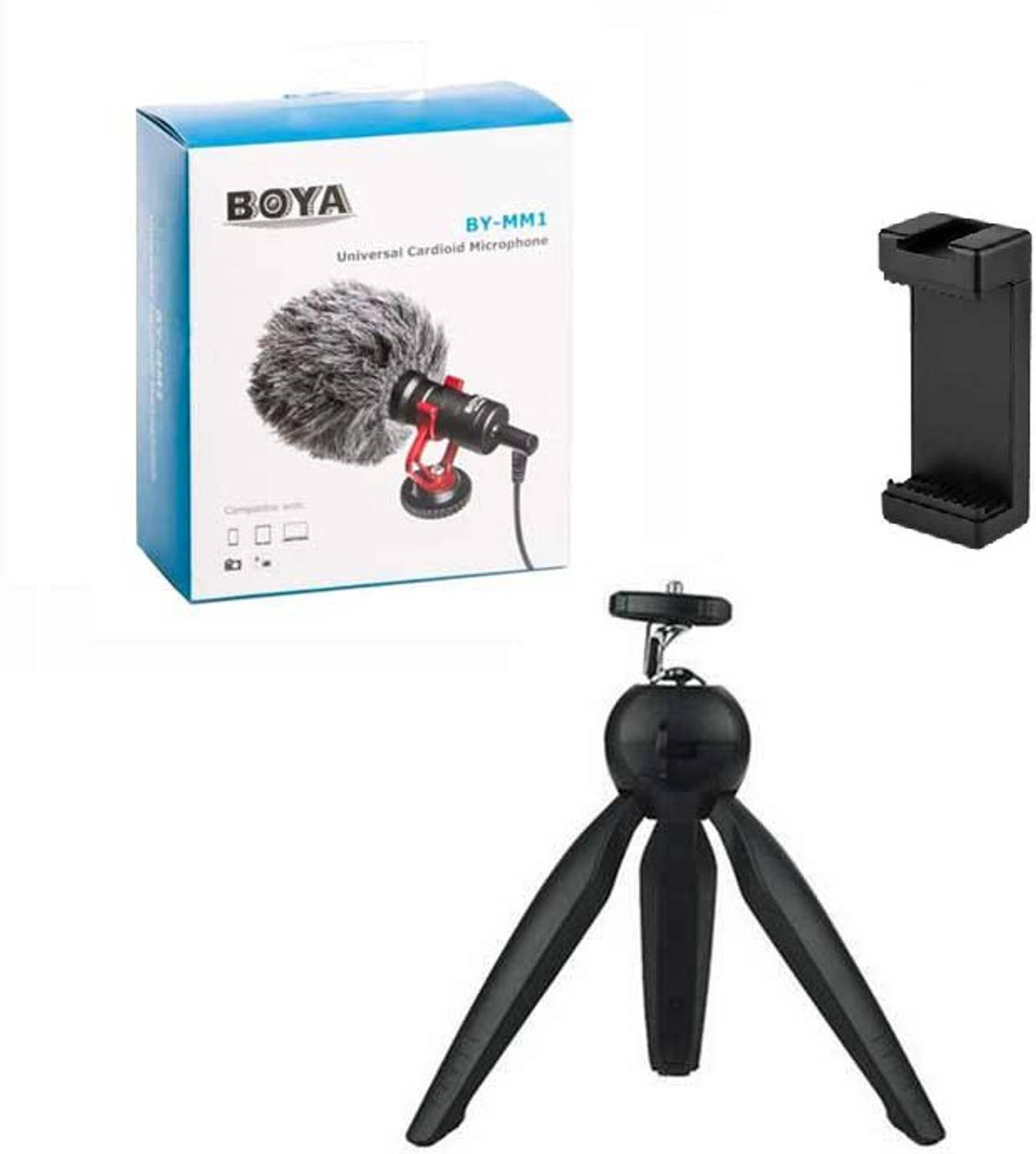BOYA MM1 Cardiod Shotgun Microphone with Mini Tripod - Image 2