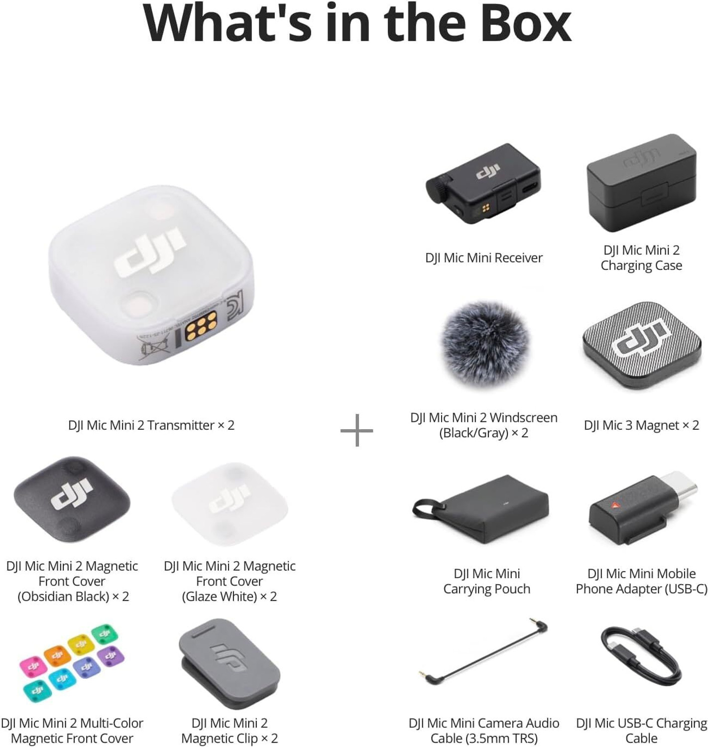 Image of dji Wireless Microphone Mini 2 with Charging Case, Noise Cancelling & 400m Range Camera Microphone