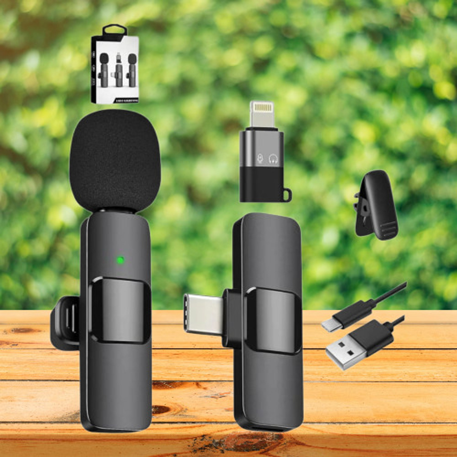 Image of MOBONE 2 in 1 K8 Wireless Microphone, Digital Mini Portable Recording Microphone