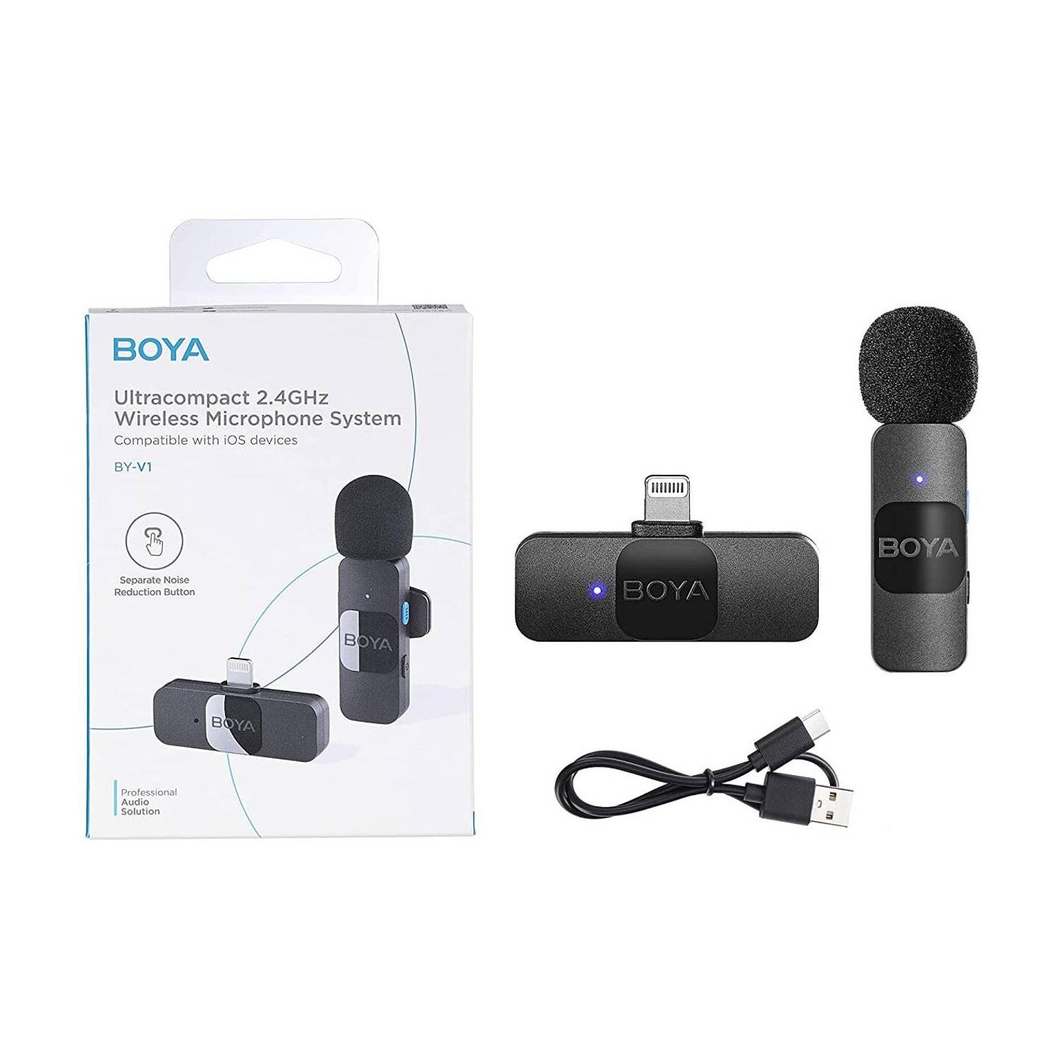 BOYA Lightning Connector V1 Ultracompact 2.4GHz Wireless Microphone System Microphone