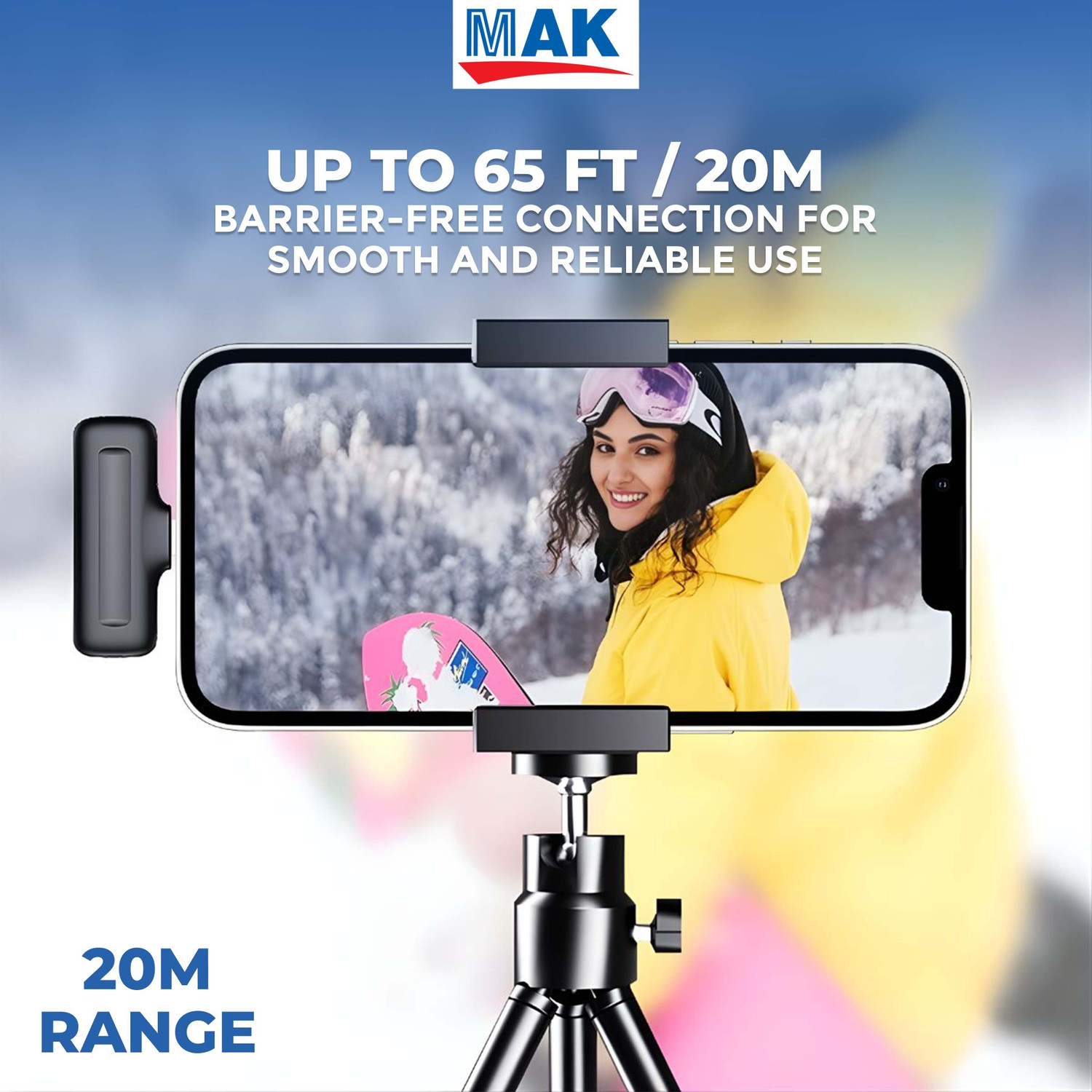 Image of MAK Dual Wireless Mic with ANC & Portable Case for Content Creation Microphone