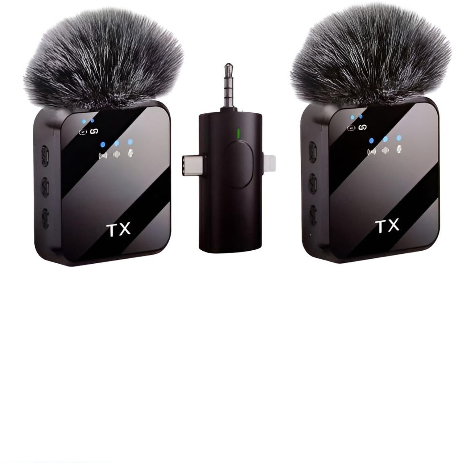 Image of Acesquare Dual Wireless Collar Mic for Youtube Video Recording Reels Instagram ASMR Vlogs Microphone