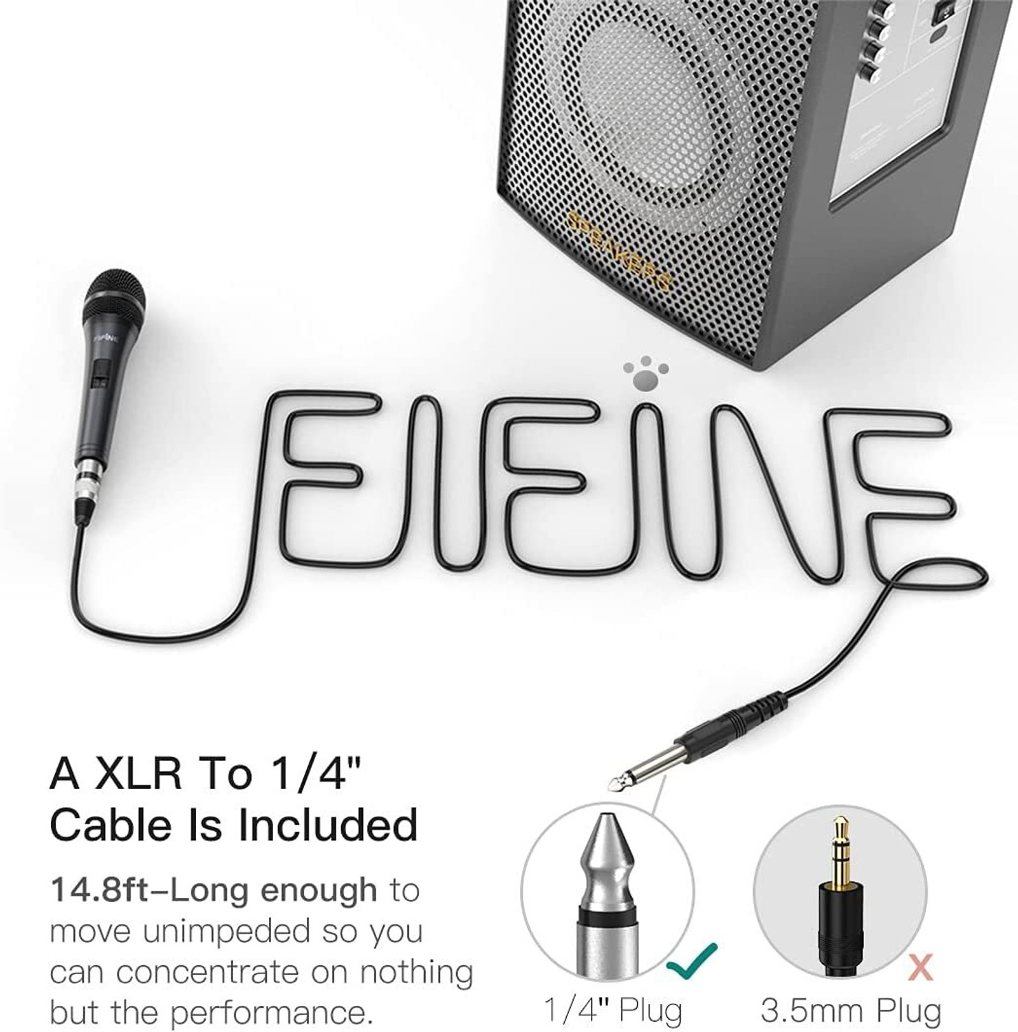 Image of FIFINE K6 -Wired Handheld Karaoke Micr for Speaker with On /Off Switch & Detachable Cable