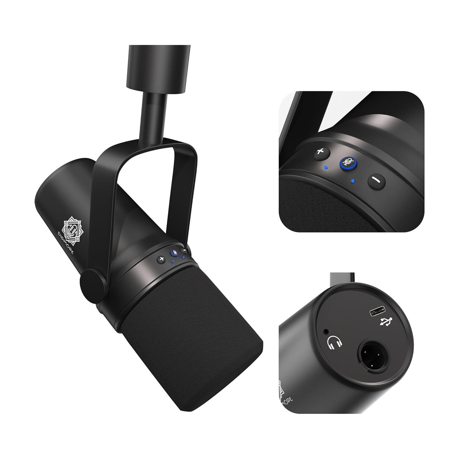 Image of Digimore D-490 Dynamic Podcast | USB & XLR Outputs | 24-Bit /192kHz Recording Microphone