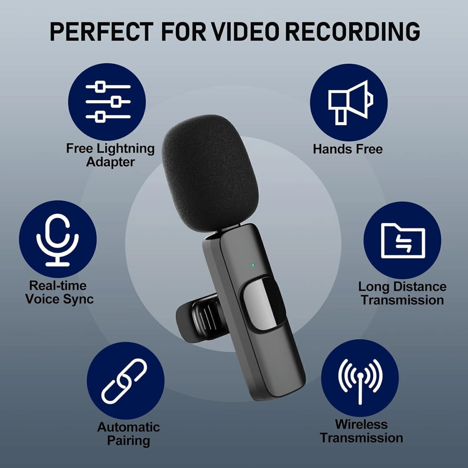 Image of BORNTOGLOW K8 Mini Wireless Lavalier Collar Microphone Plug & Play FOR YouTube, Reels B344 Microphone