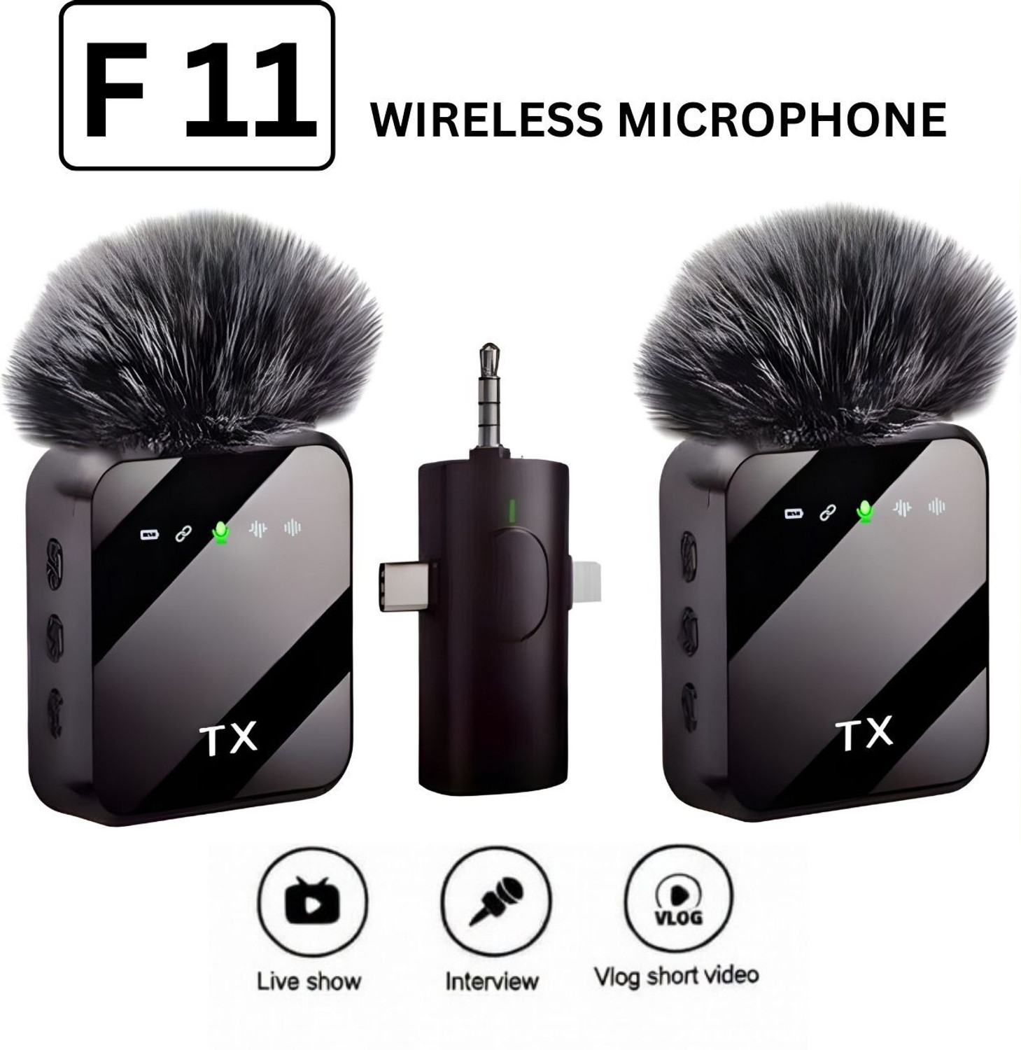 Image of Monrix Wireless Lavalier Mic 3-in-1 Type-C Lightning Noise Reduction for Recording Microphone