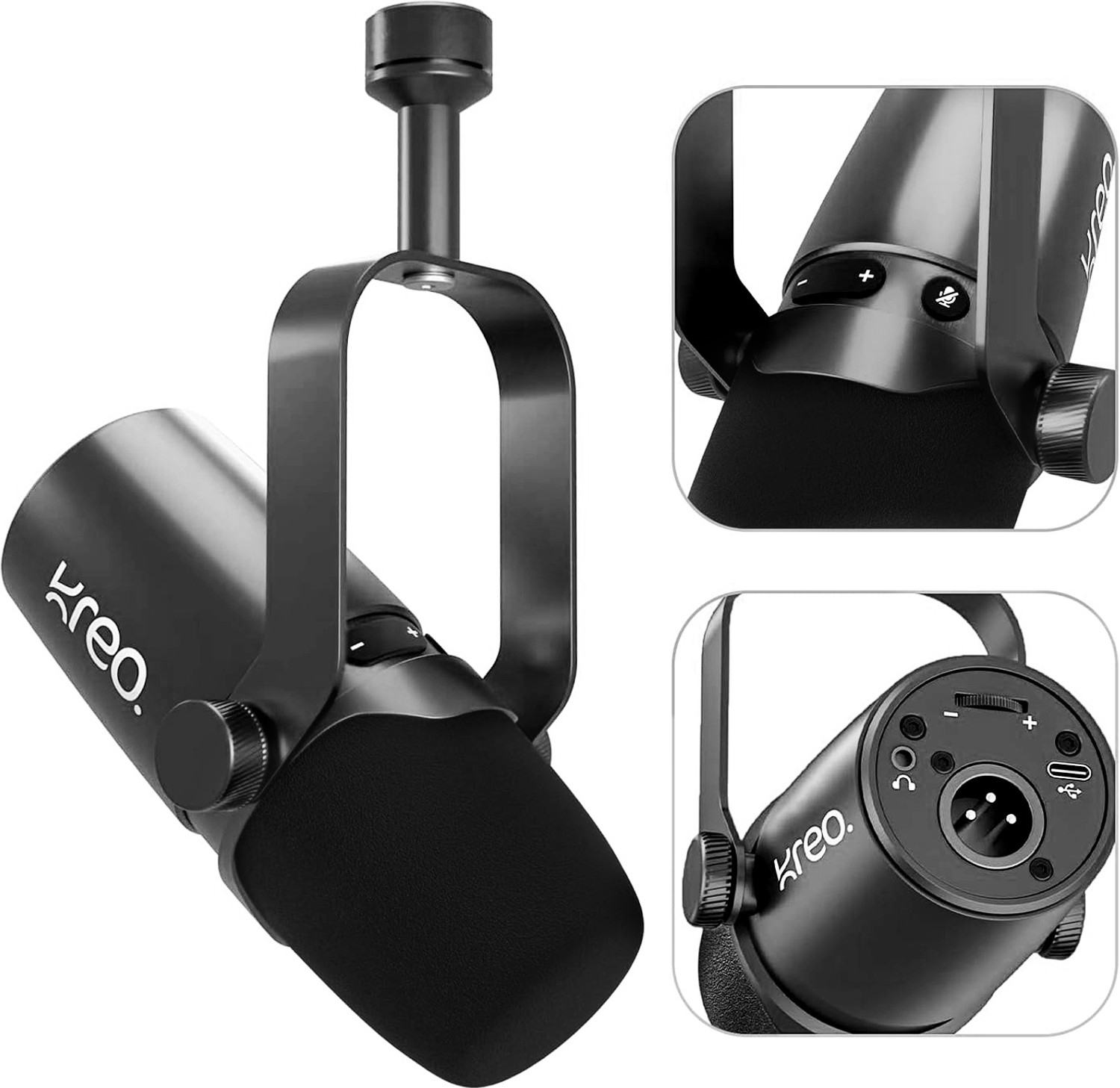 Image of Kreo Kast Professional Dynamic, Cardioid Pickup Pattern, Noise Filtering (XLR /USB) Camera Microphone