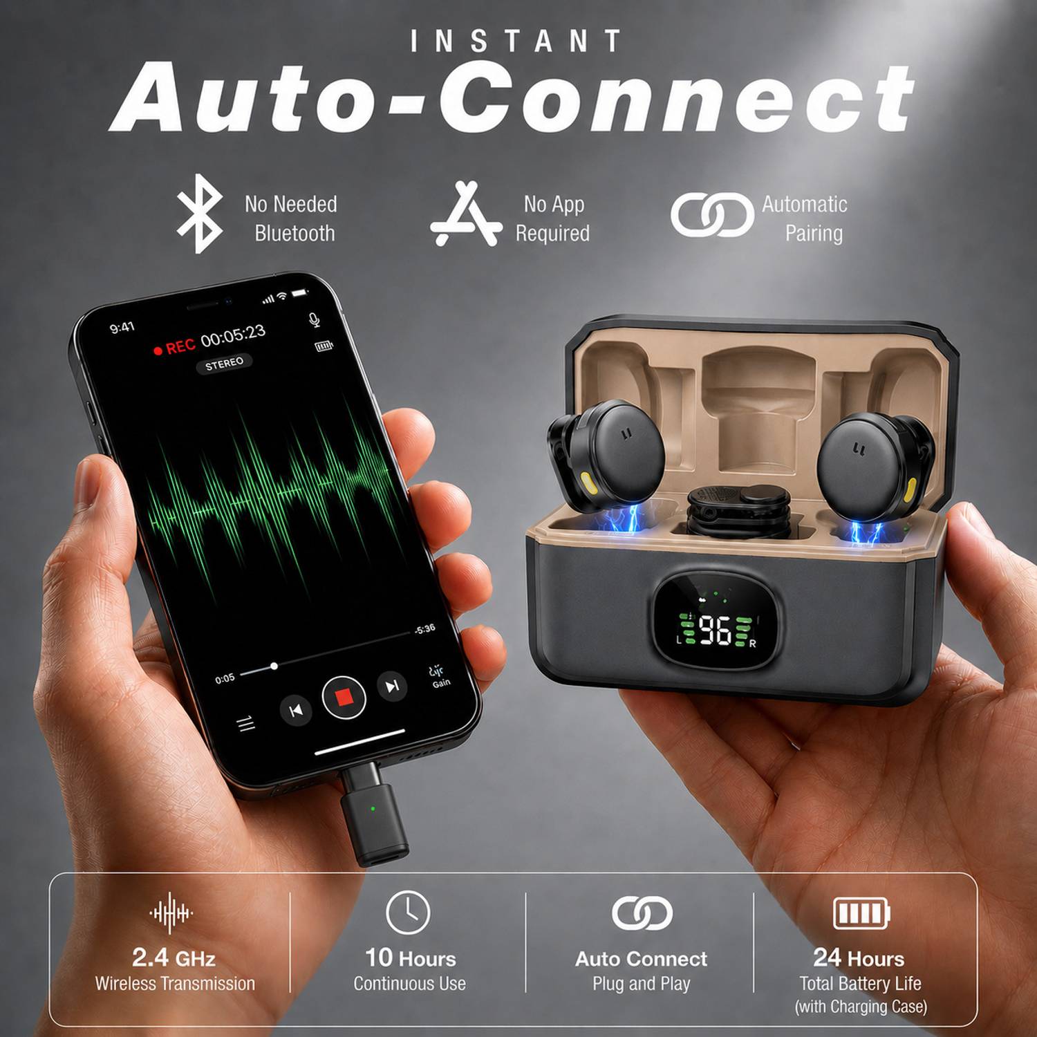 Monrix Q8 Wireless Dual Lavalier Mic System - Image 5