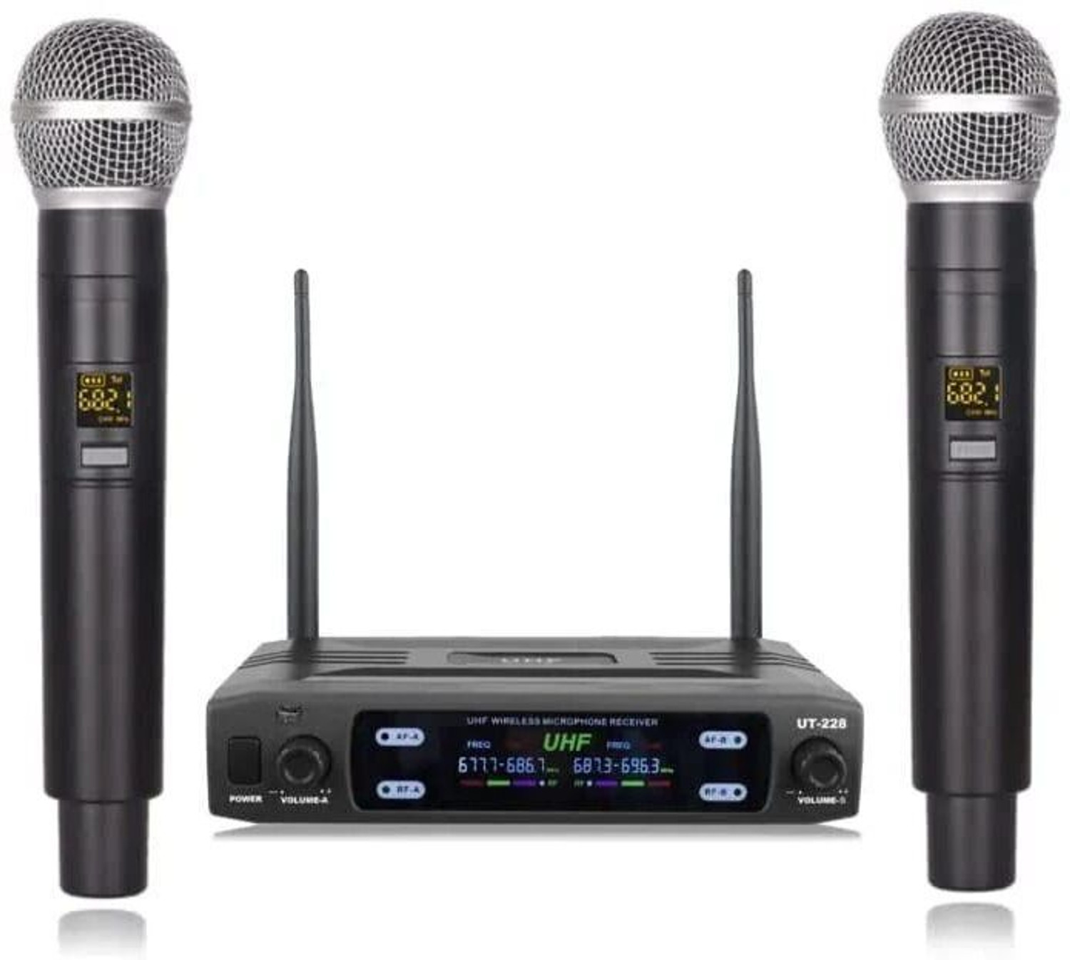 Image of Adiohub UHF Wireless Microphone Handheld Microphone Wireless with Rechargeable Receiver Microphone