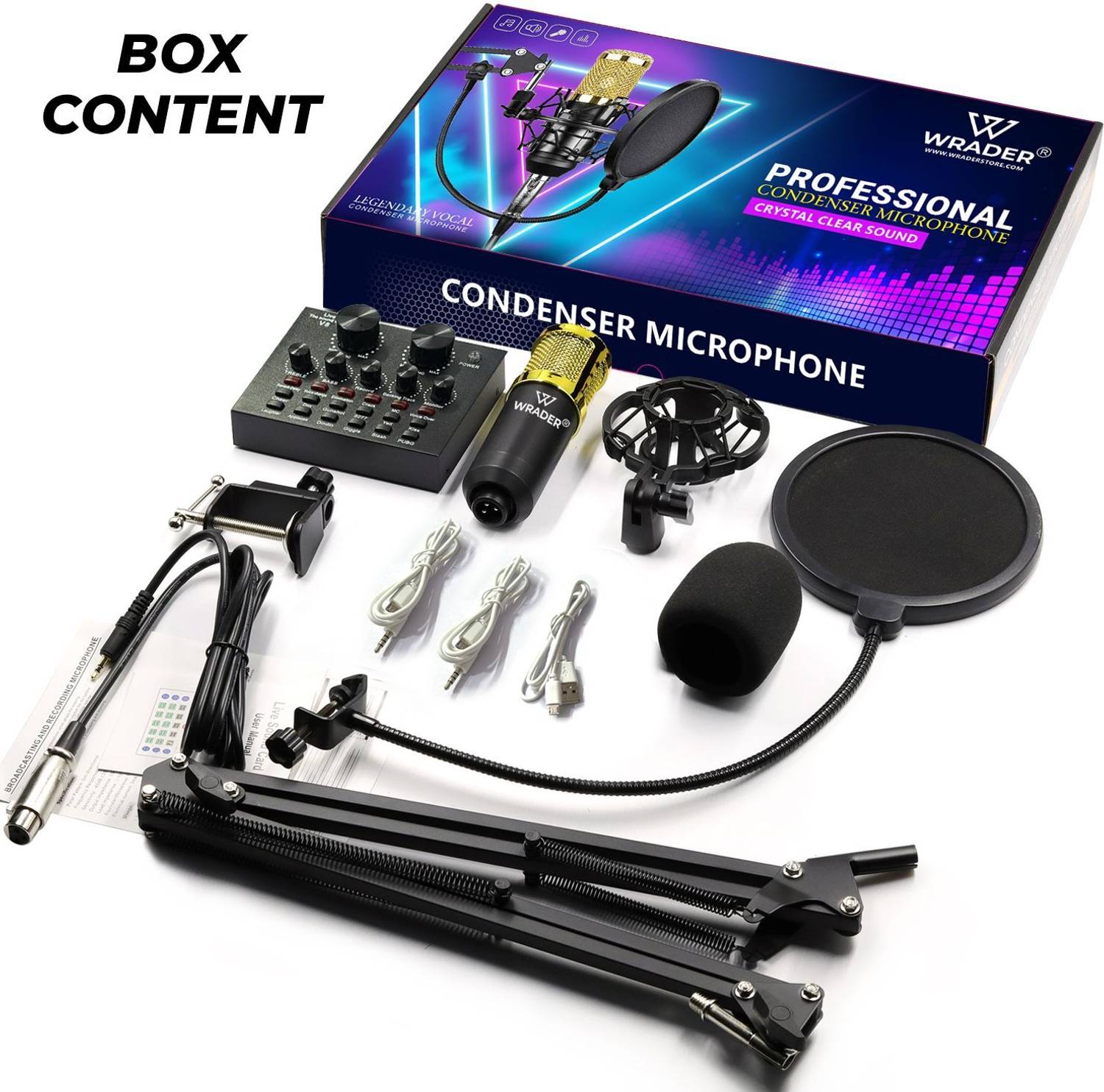 MOOZMOB Professional Studio Mic Full Setup with V8 Sound Card