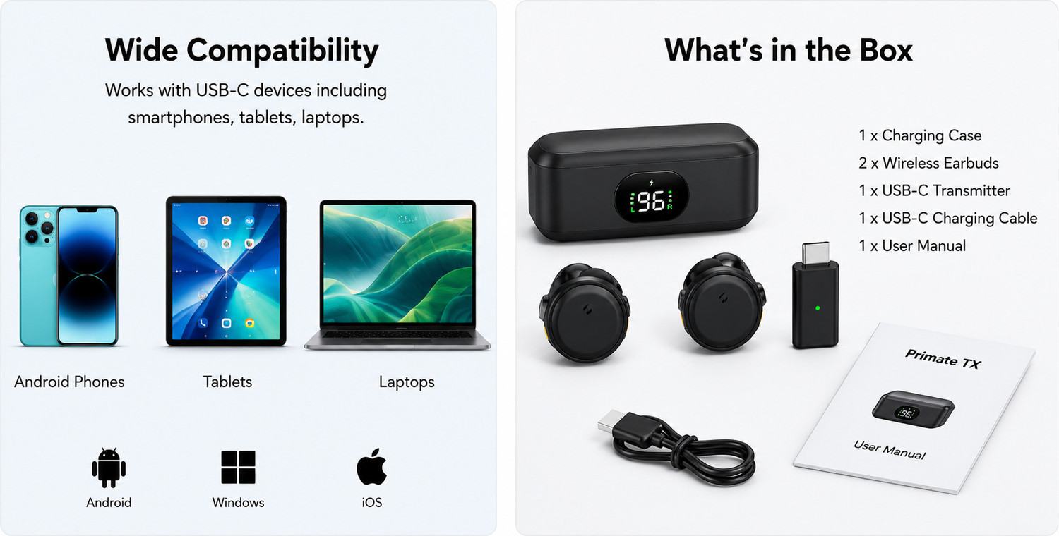Image of Monrix Q8 Wireless Dual Lavalier Mic System with Receiver for Video Recording Microphone